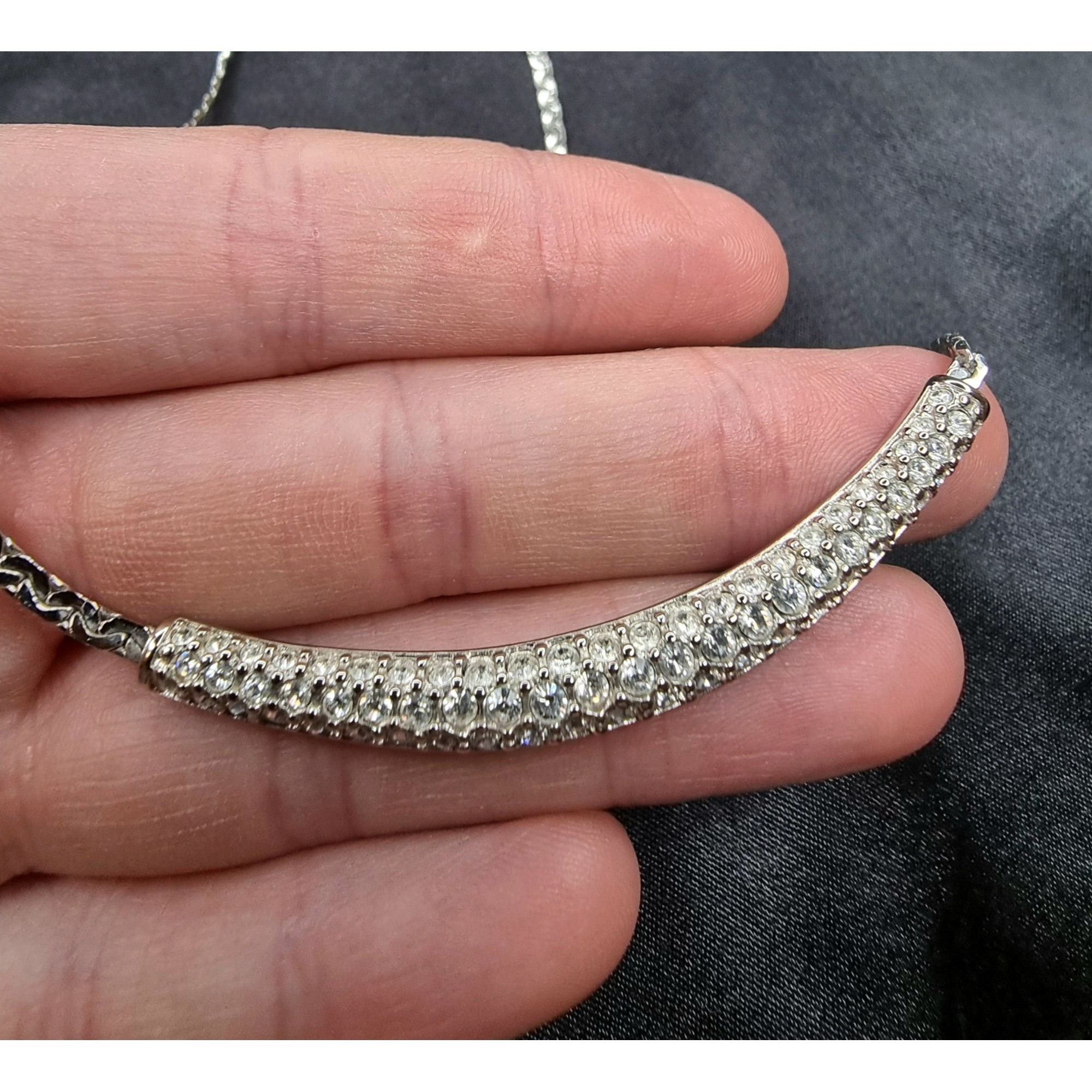 Swarovski Vintage Swarovski Crystal Necklace Silver-Tone Elegant Chain Size ONE SIZE - 5 Thumbnail