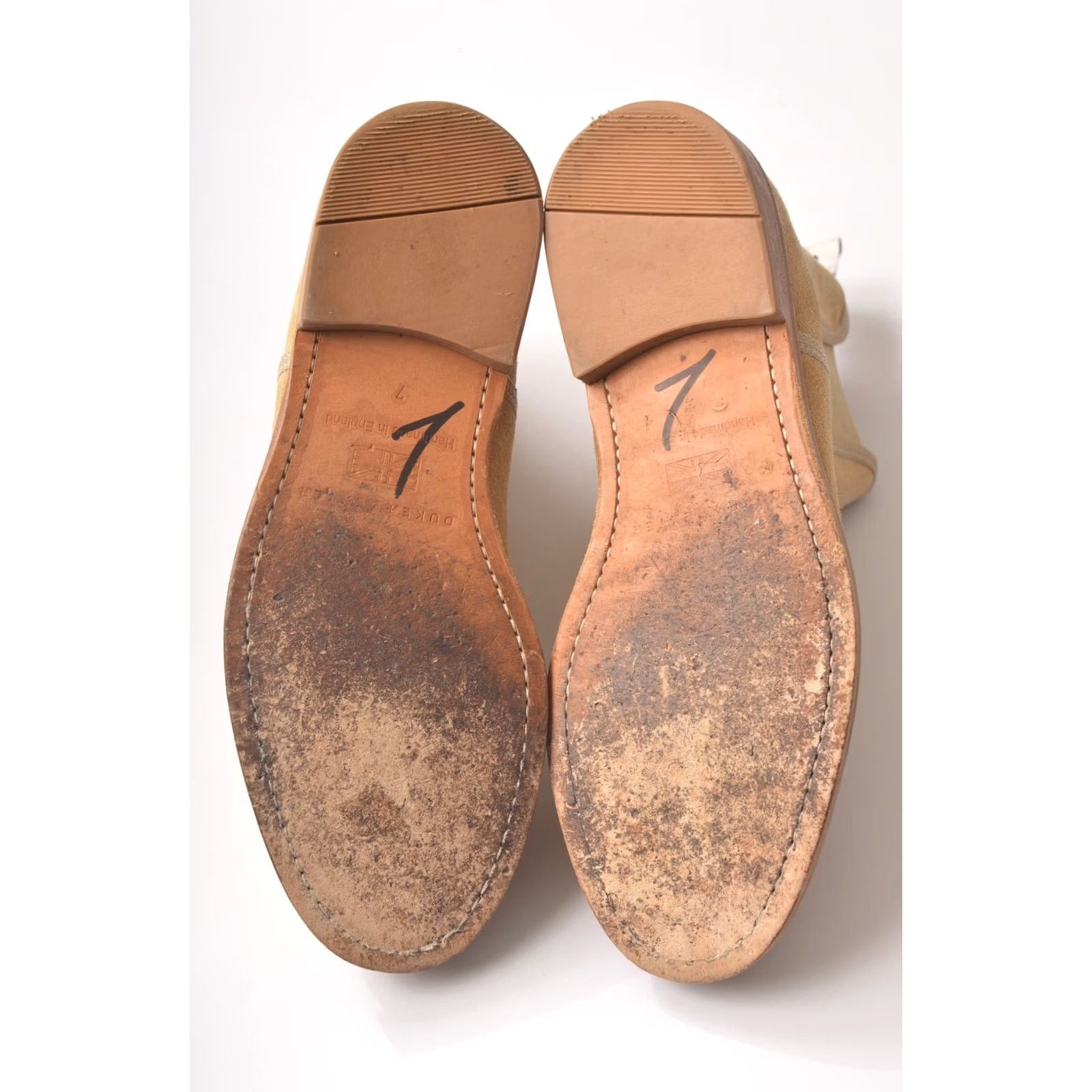 Vintage Duke + Dexter Desert Chelsea Boots Handmade in England Size UK 7 / US 7.5-8 / EU 41 Beige Suede Chelsea Boots Mens Size US 7 / EU 40 - 7 Thumbnail