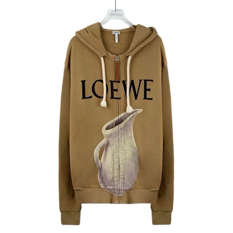 Loewe LOEWE Brown letter water bottle printed cotton hooded tuck Size M / US 6-8 / IT 42-44 - 1 Thumbnail