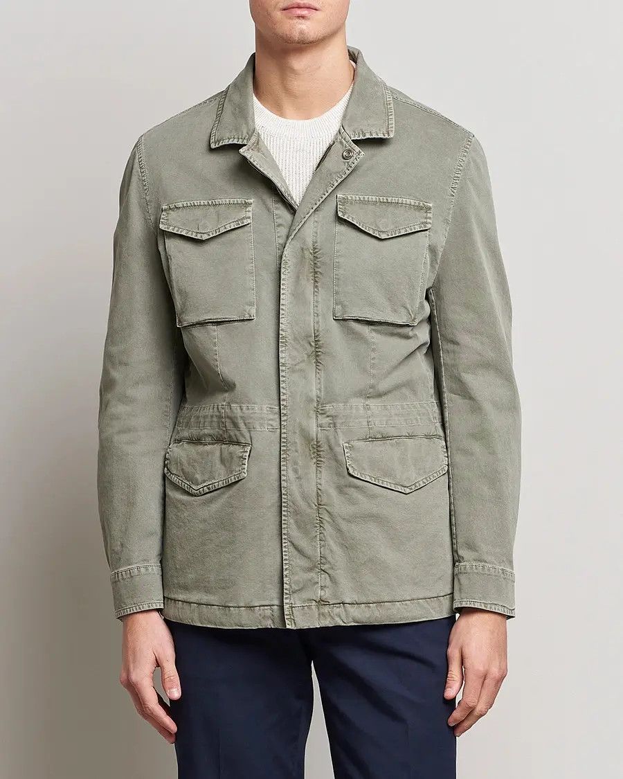 Brunello Cucinelli o1mle0725 Straight Hem Military Jacket in Sage Green Size US M / EU 48-50 / 2 - 3 Thumbnail