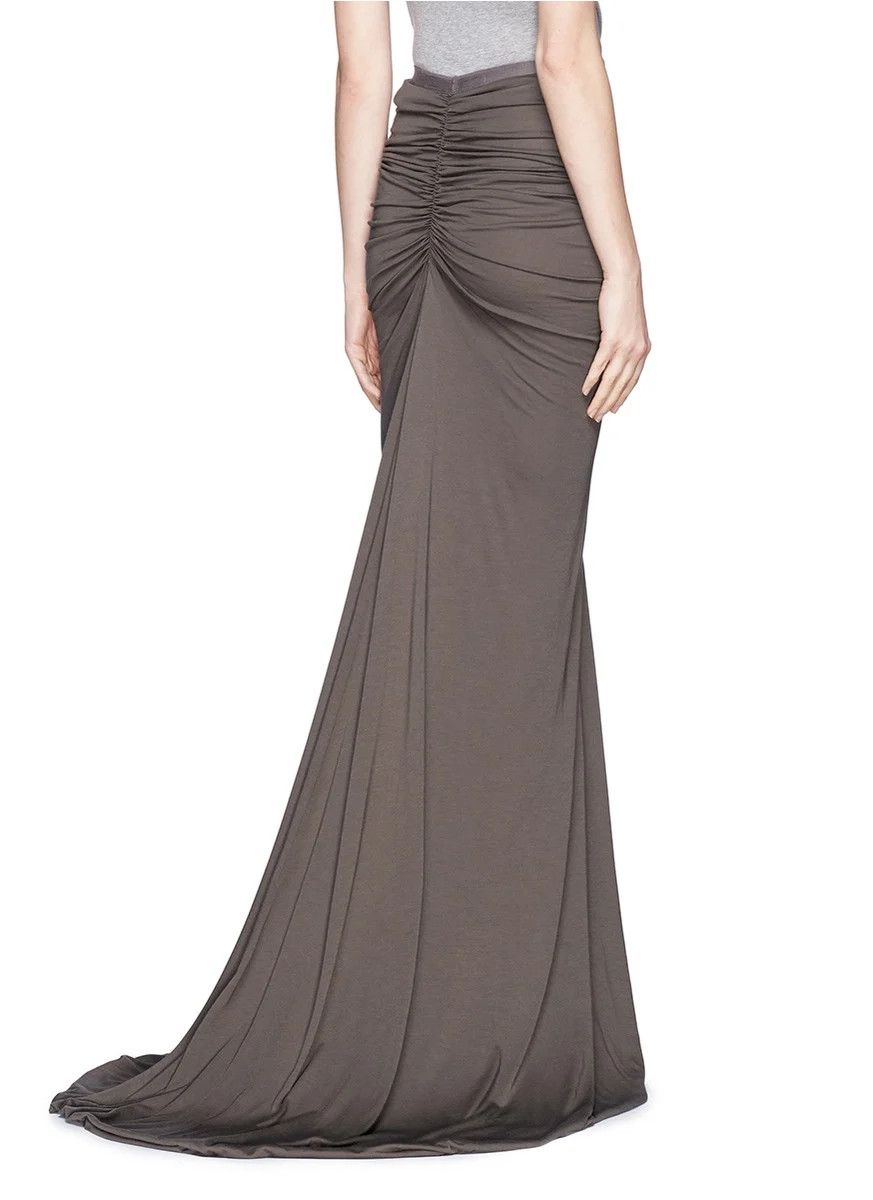 Rick Owens Rick Owens Lilies Ruche Jersey Maxi Skirt in Dark Dust Size 27" / US 4 / IT 40 - 1 Thumbnail