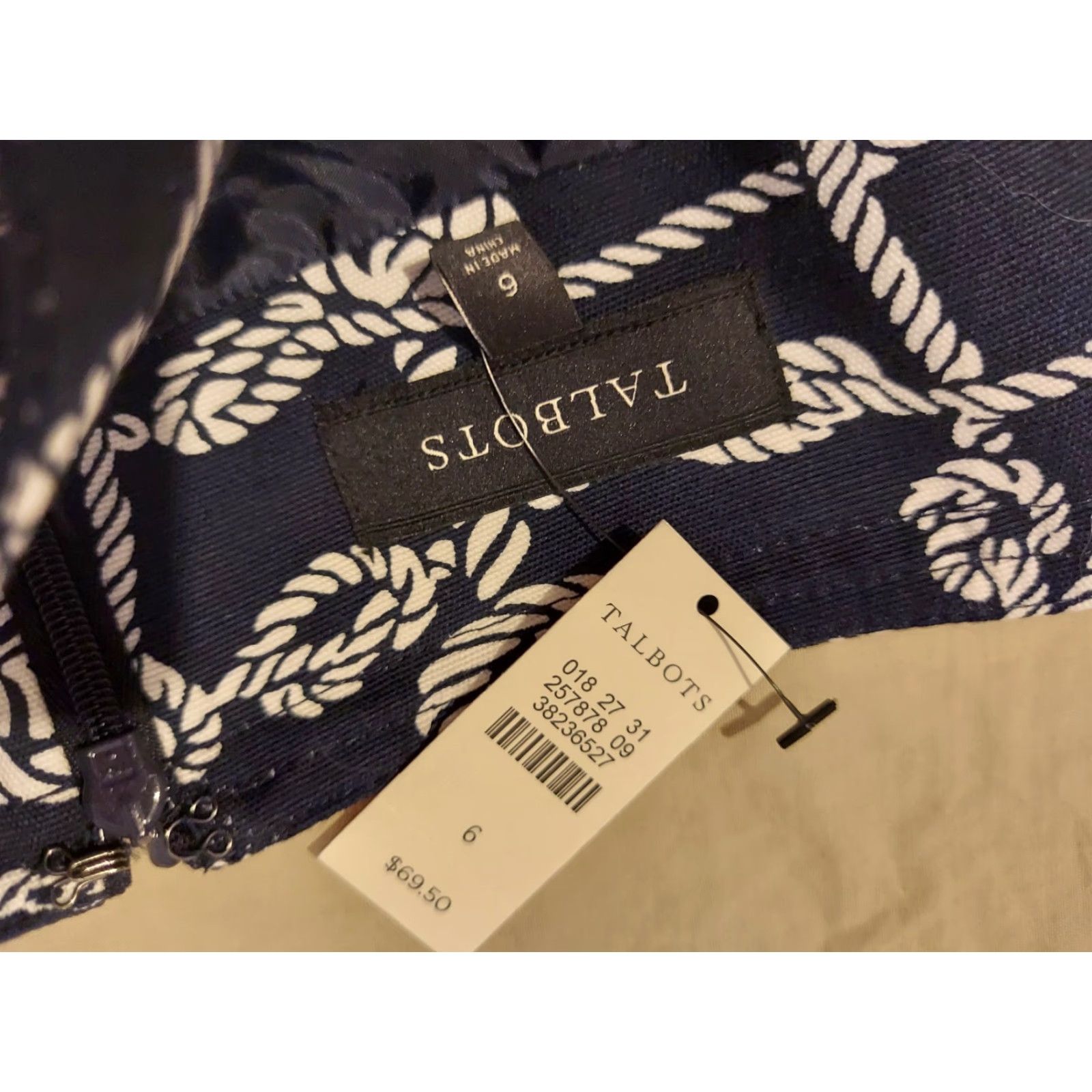 Talbots Womens Talbots Skirt 6 Navy Blue Cotton Knee Length Casual Size 28" / US 6 / IT 42 - 3 Thumbnail