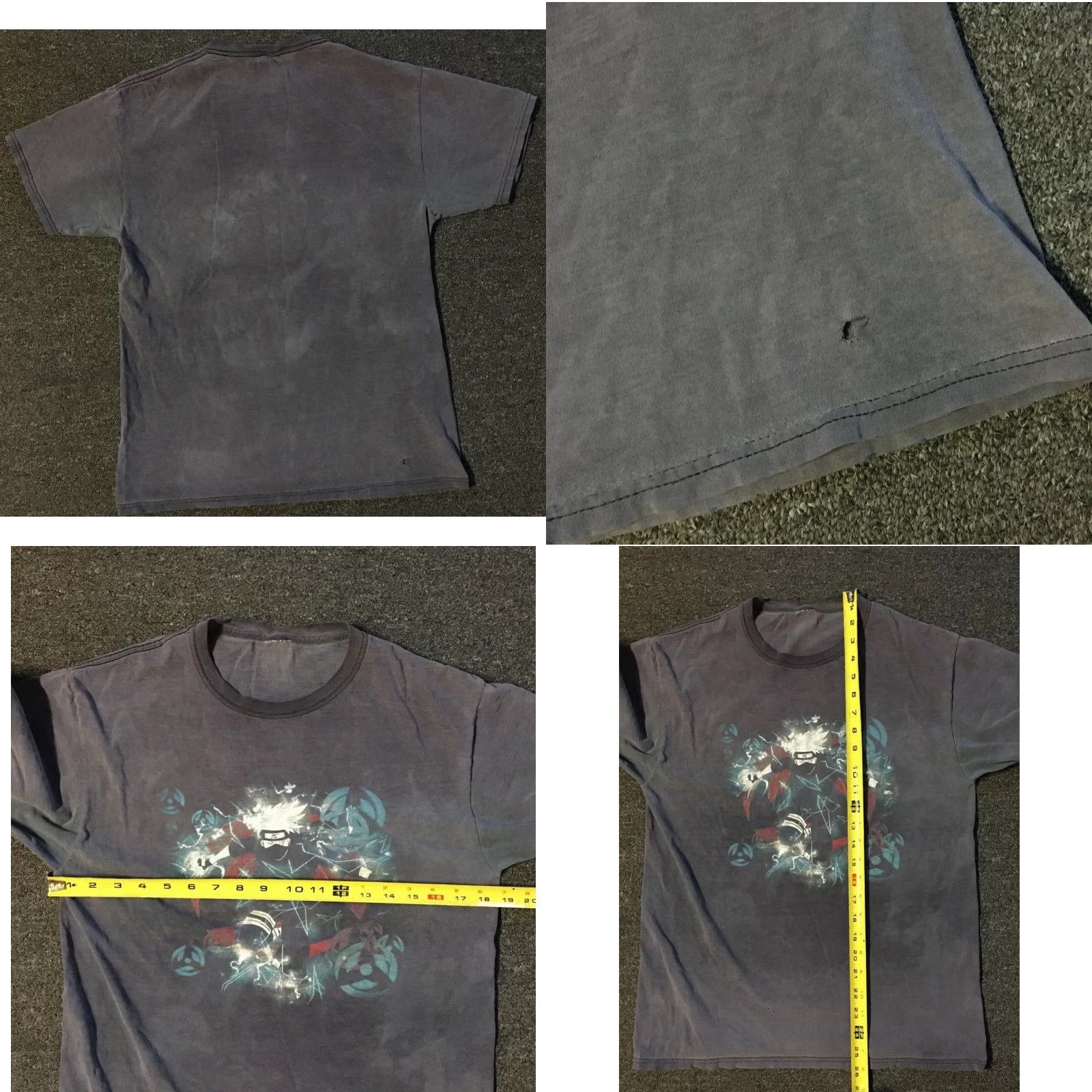 Vintage Vtg Naruto Kakashi Faded Distress Shirt S M Shonen Jump Anime TV Dragon Ball Z Shirt Men Blue 90s Graphic Tee Street Size US S / EU 44-46 / 1 - 8 Thumbnail