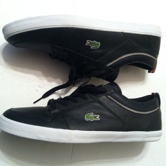 Lacoste LACOSTE MENS NEW BLACK LEATHER FASHION SNEAKERS SIZE: 11.5 Size US 11.5 / EU 44-45 - 6 Thumbnail