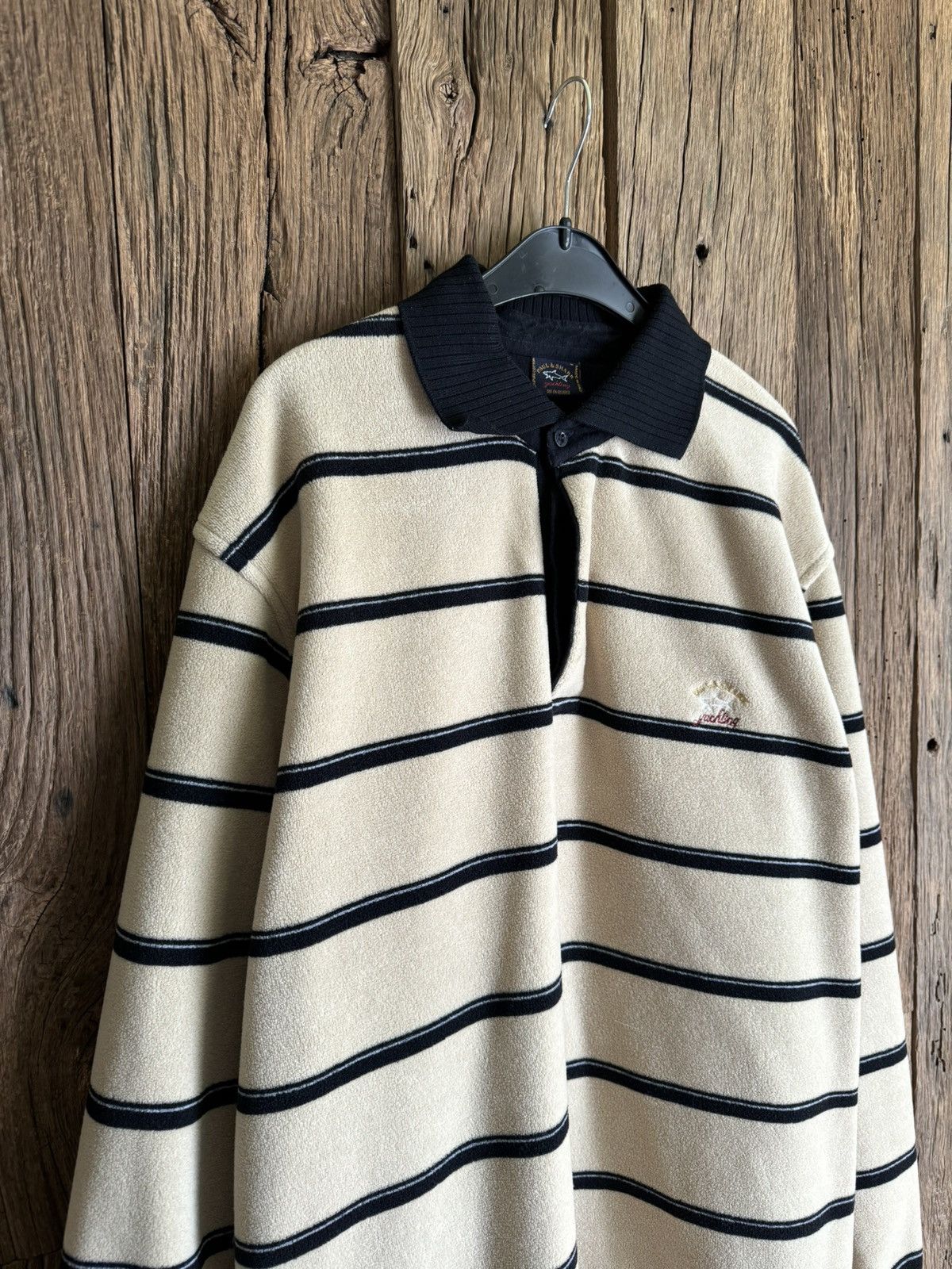 Paul & Shark × Vintage Vintage 90s Paul & Shark Teddy Fleece Long Sleeve Polo Size US L / EU 52-54 / 3 - 3 Thumbnail