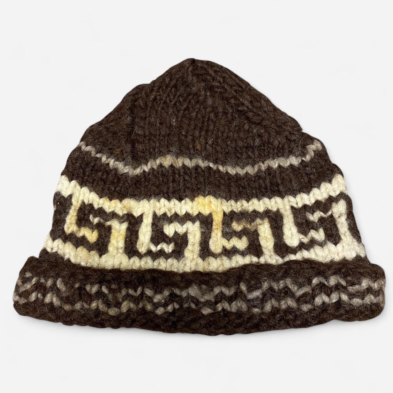 Other Vintage wool handmade brown and white beanie Size ONE SIZE - 2 Thumbnail