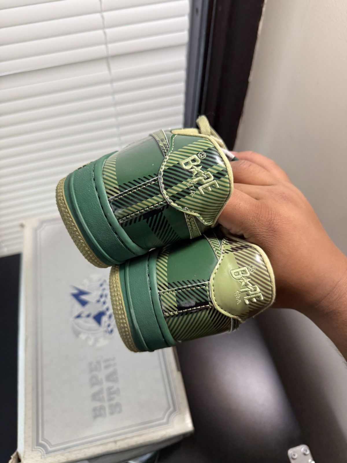 Bape Bapesta Green Check Shoes Size 9 Size US 9 / EU 42 - 12 Thumbnail