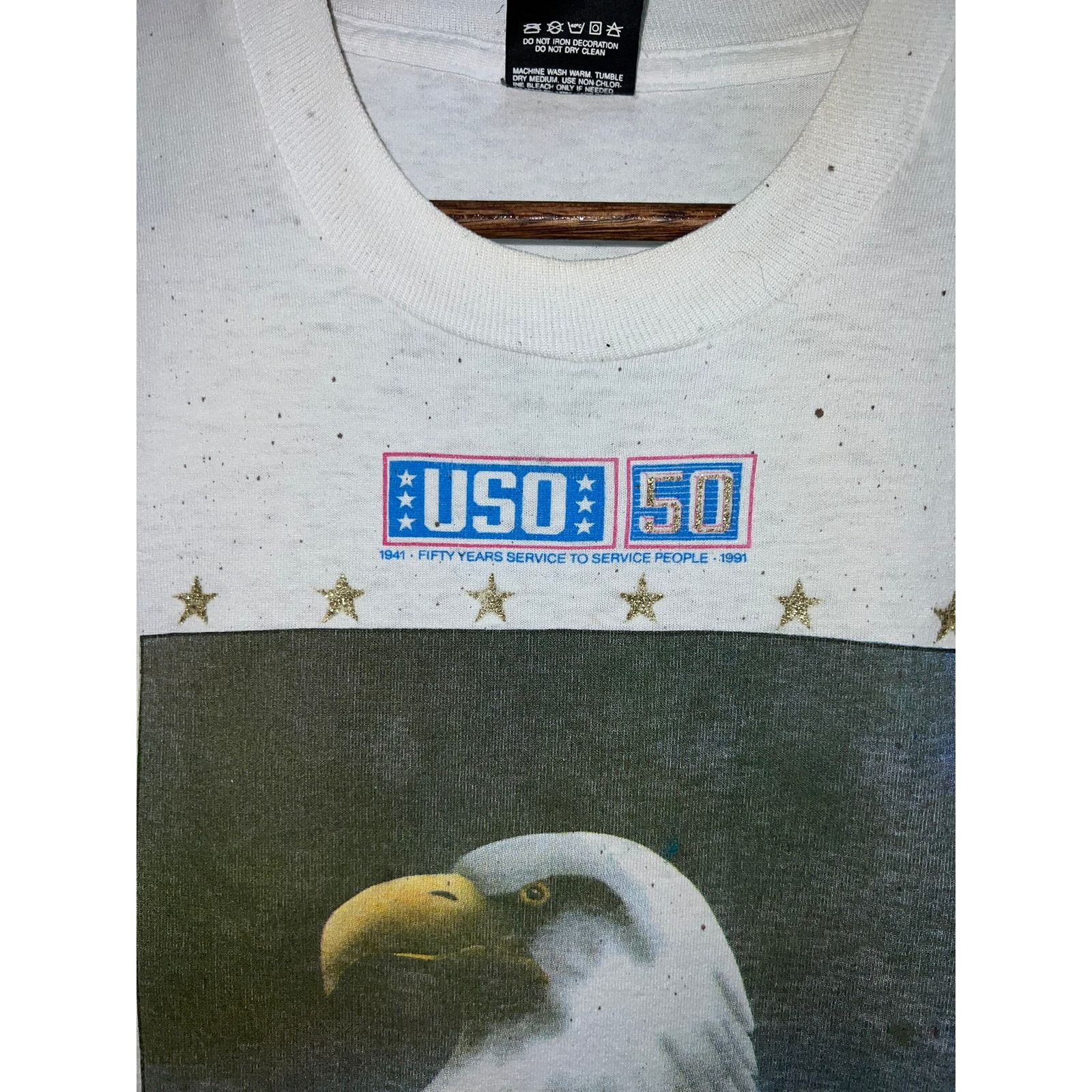 Vintage Vintage USO Shirt 50 Years Service To Service People Tee L Size US L / EU 52-54 / 3 - 4 Thumbnail