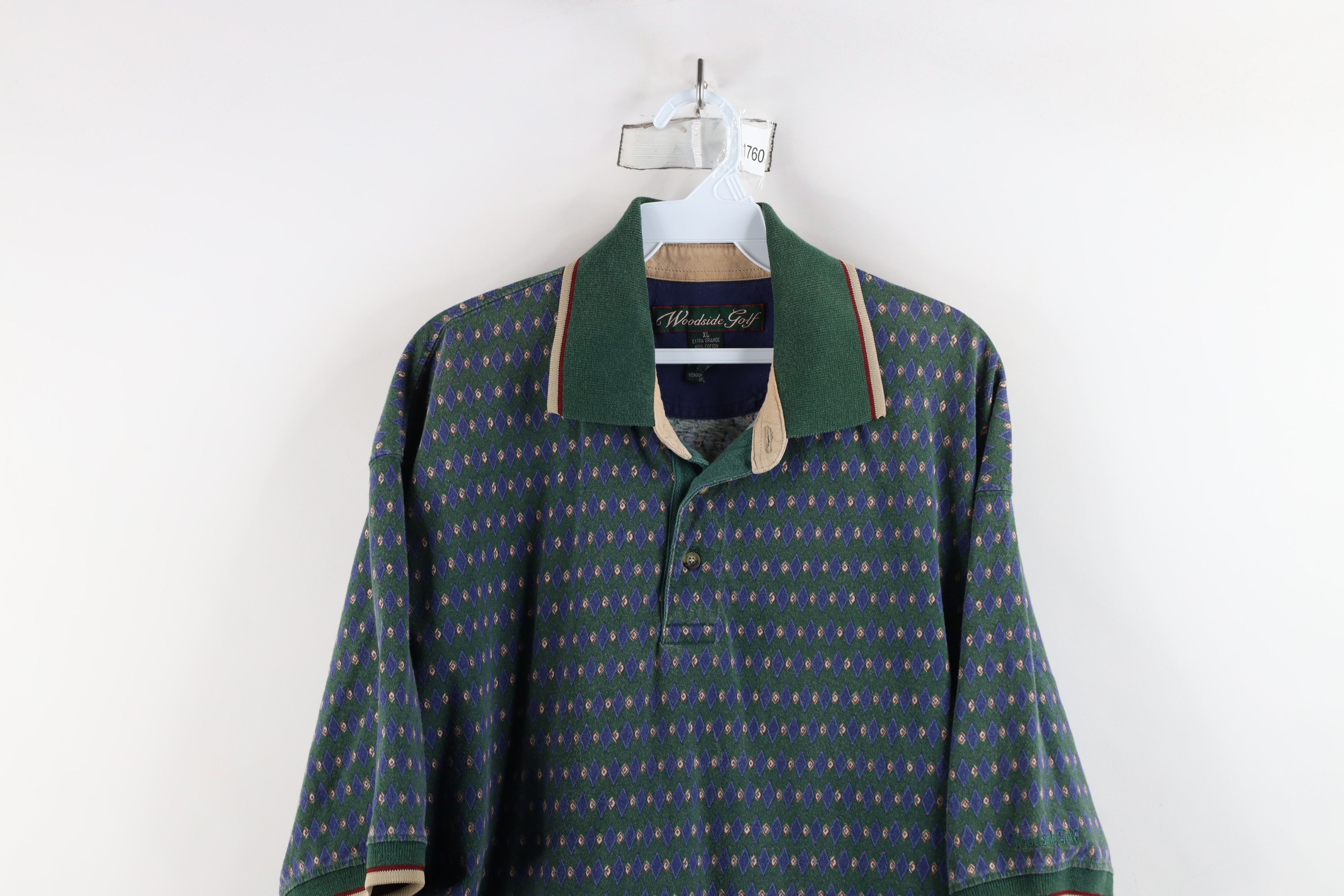Vintage Vintage 90s Streetwear Fit Diamond Collared Golf Polo Shirt Size US XL / EU 56 / 4 - 2 Thumbnail