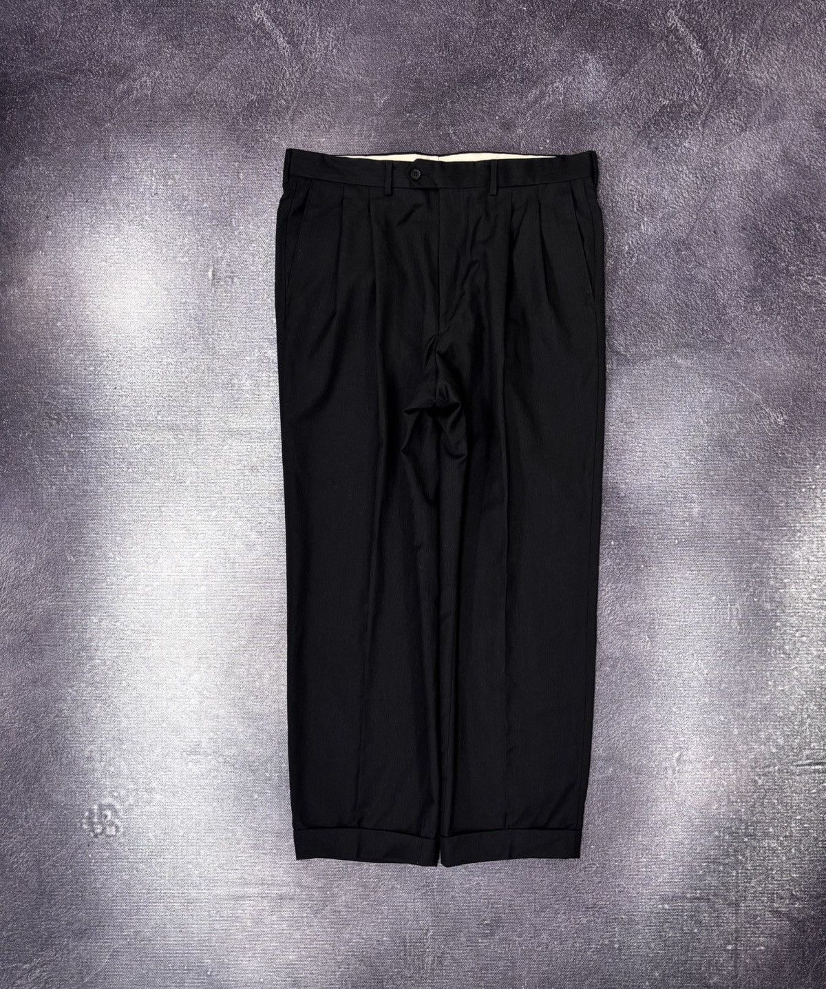 Corneliani Corneliani Men’s Charcoal Black Pleated Wool Dress Pants Size US 36 / EU 52 - 1 Thumbnail