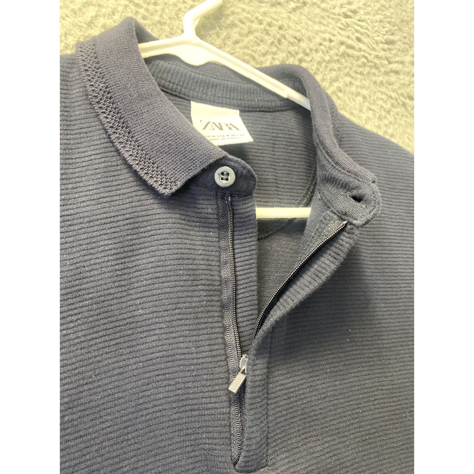 Zara Zara Men's Polo Shirt Golf Stretch Blue Polyester Short Sleeve / 109-10 M Regular Athletic City Casual Basic Polo Tee Shirt (if included) Size US M / EU 48-50 / 2 - 5 Thumbnail