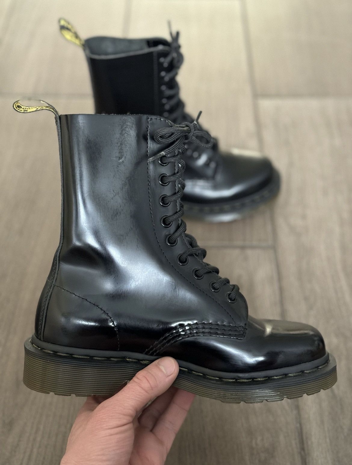 Dr. Martens Dr.Martens 1490 black patent lamper Mid Calf leather boots Size US 6 / IT 36 - 3 Thumbnail