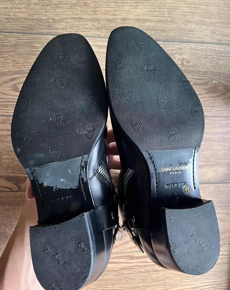 Saint Laurent Paris Saint Laurent Chain Detail Ankle Boots-2507 Size US 7 / EU 40 - 4 Thumbnail