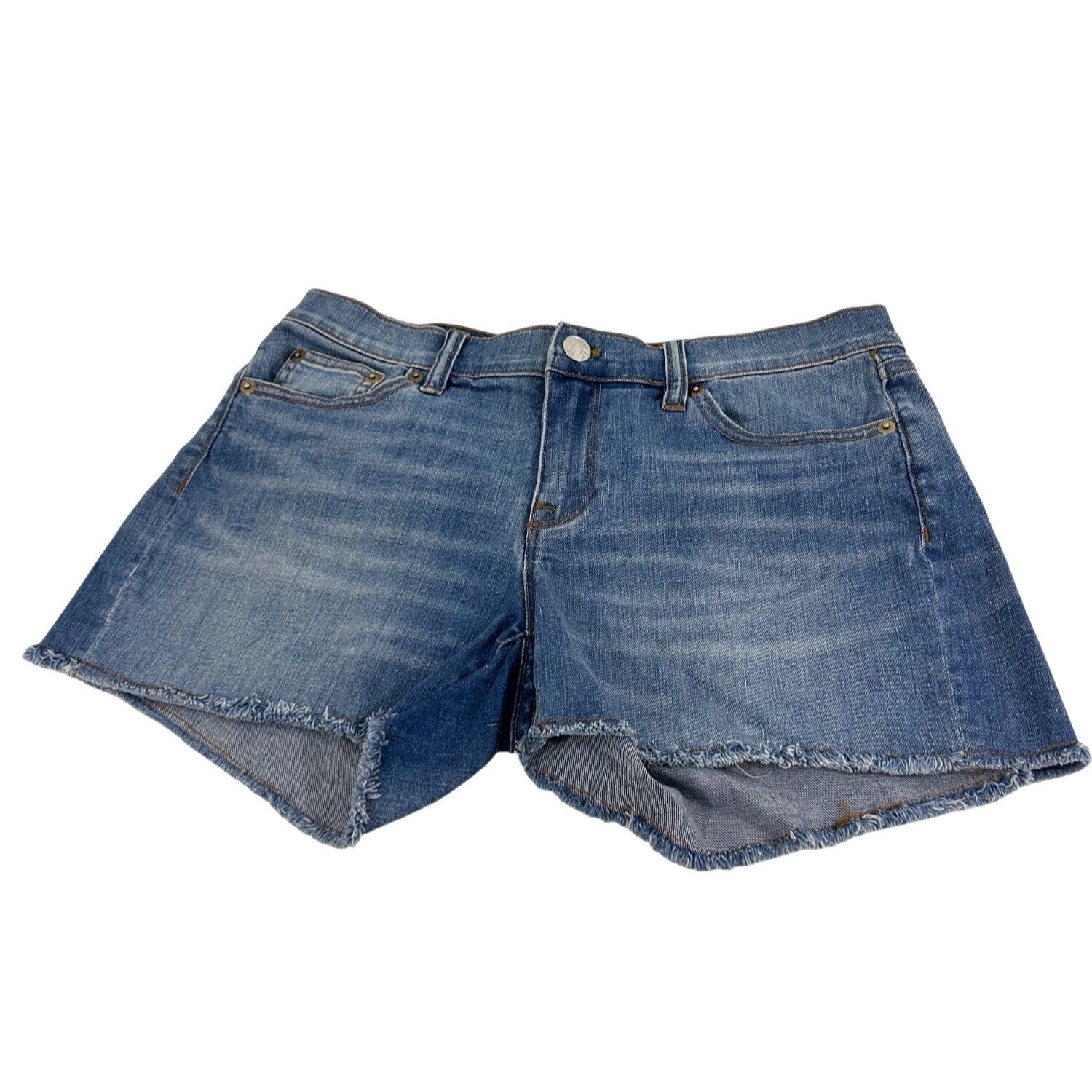 J.Crew J. Crew Indigo Denim Jean Shorts Blue 28 Cut Off Frayed Hem Size 28" / US 6 / IT 42 - 1 Thumbnail