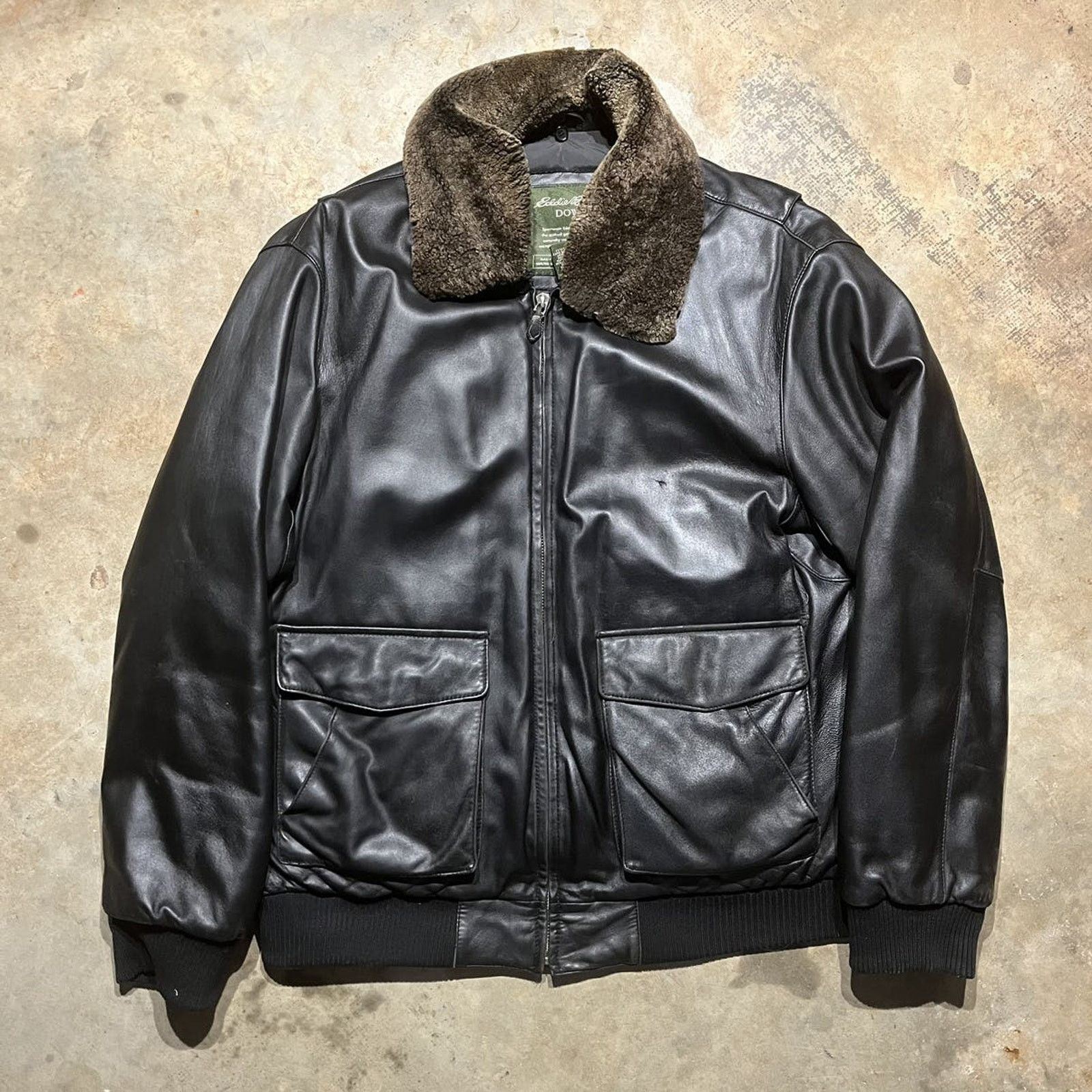 ジャケット・アウター 00s Eddie Baudr short leather jkt 00s eddie bauer short leather bomber Jkt Men's Eddie Bauer Leather