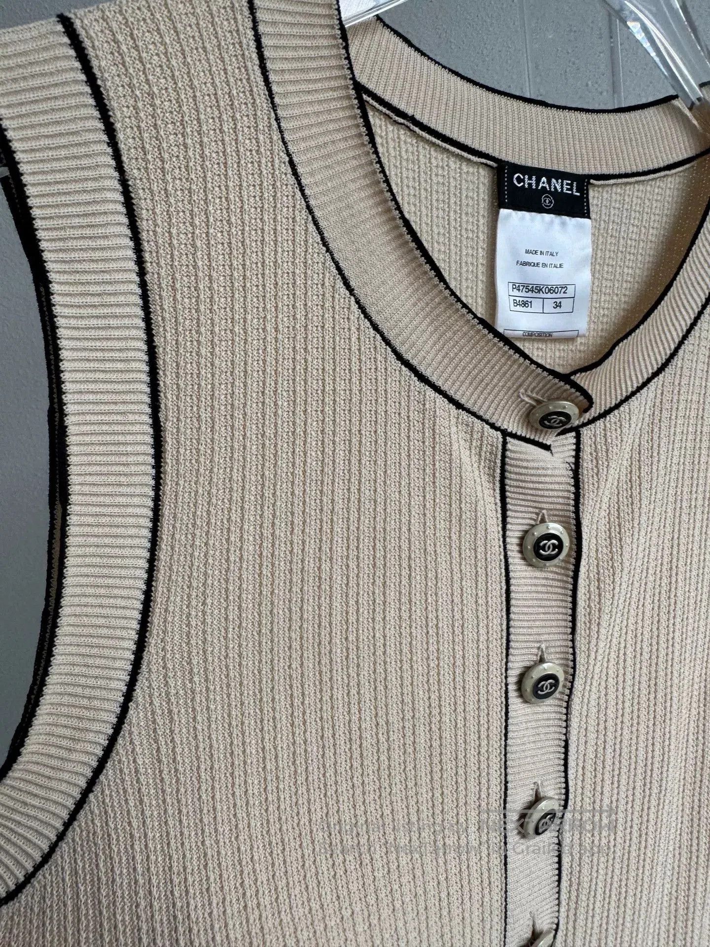 Chanel Chanel Beige Knit Vest. Size XXS / US 00 / IT 34 - 5 Thumbnail