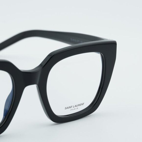 Saint Laurent Paris Saint Laurent SL M143 OPT 001 Eyeglasses Black 51mm Square Size ONE SIZE - 4 Thumbnail