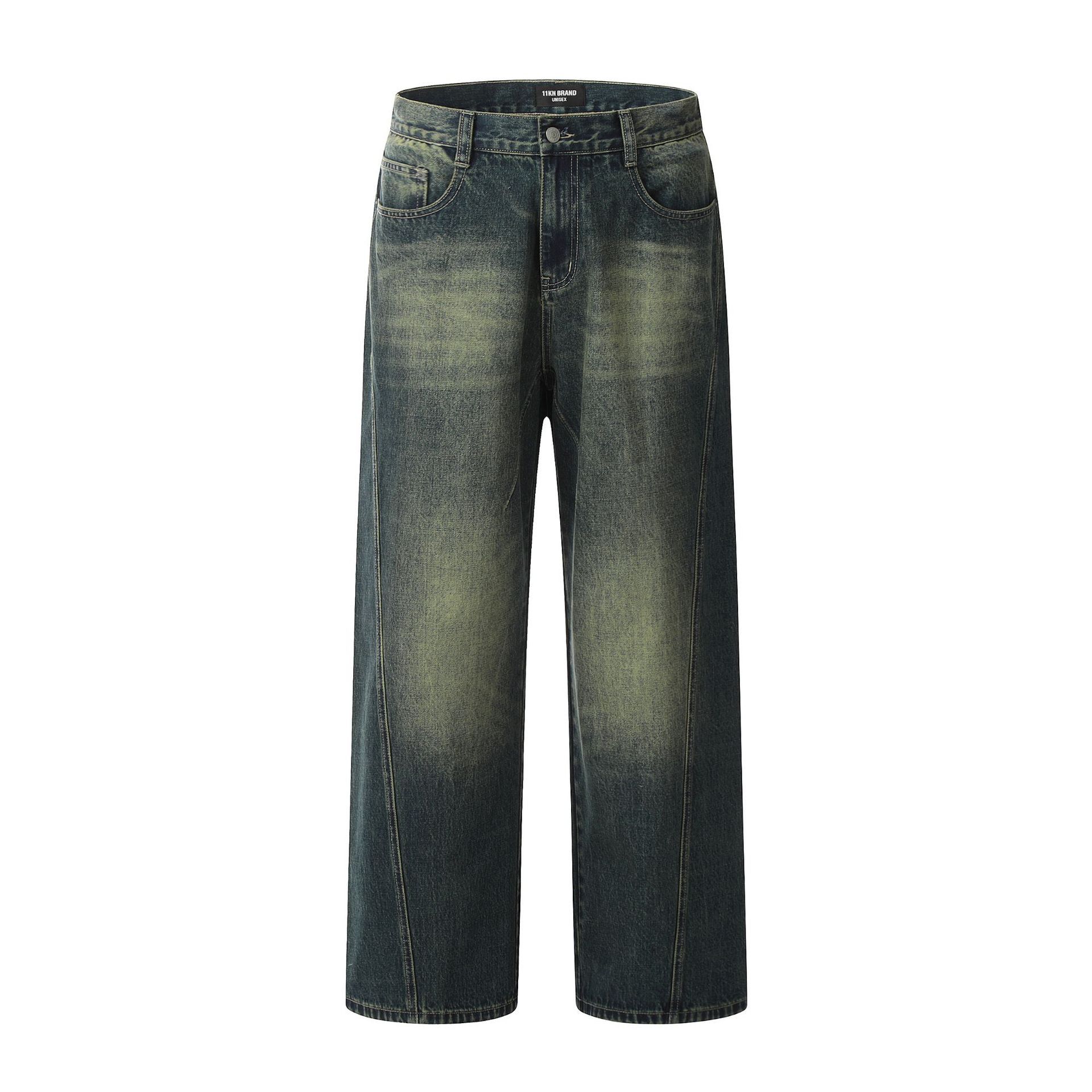 Japanese Brand × Jean Street wide-leg stitching washed distressed cargo jeans Size US 32 / EU 48 - 1 Thumbnail