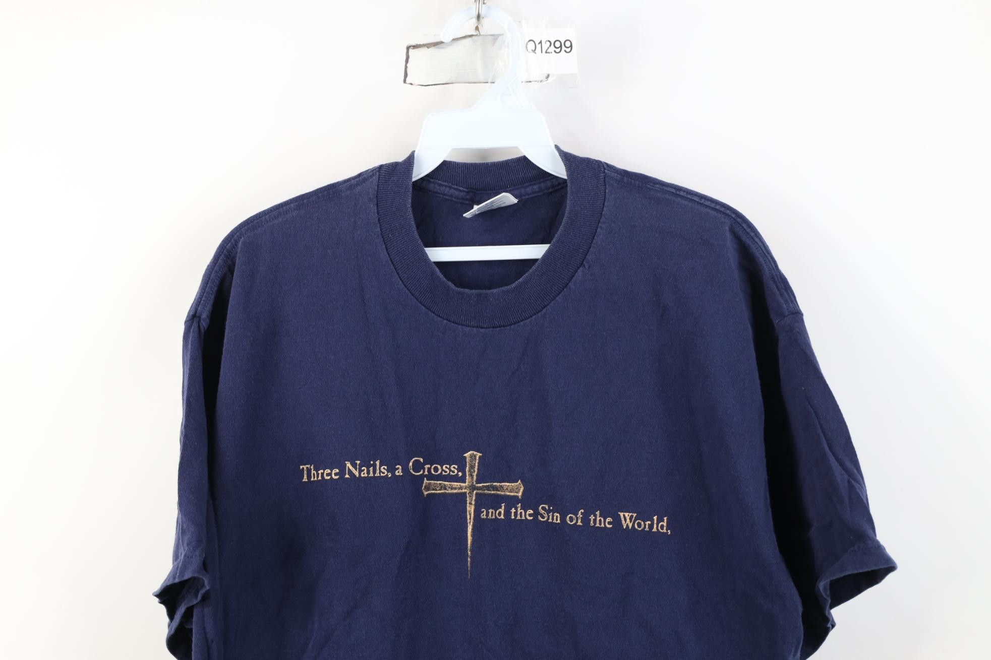 Vintage Vintage 90s Christianity Three Nails A Sin Jesus T-Shirt Size US L / EU 52-54 / 3 - 2 Thumbnail