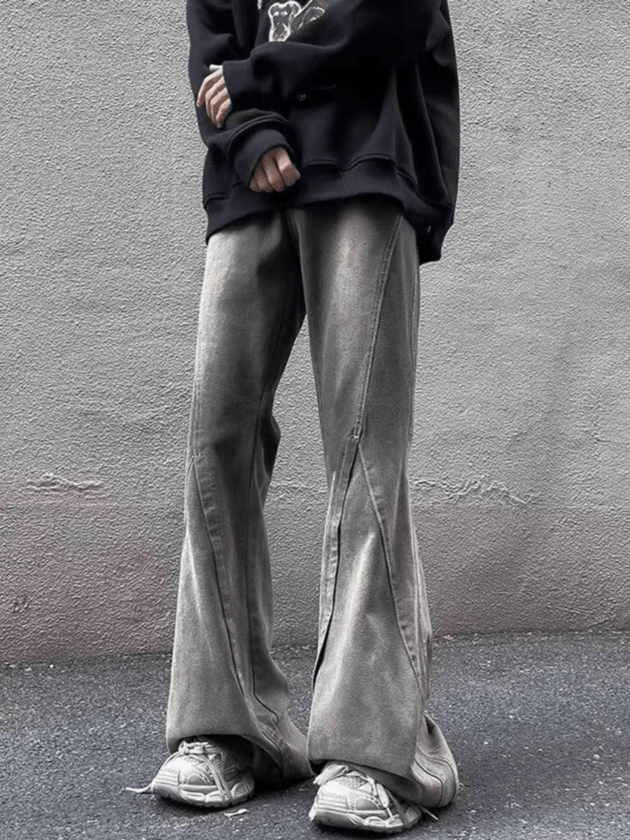 Gray High Street Vintage Loose Jeans