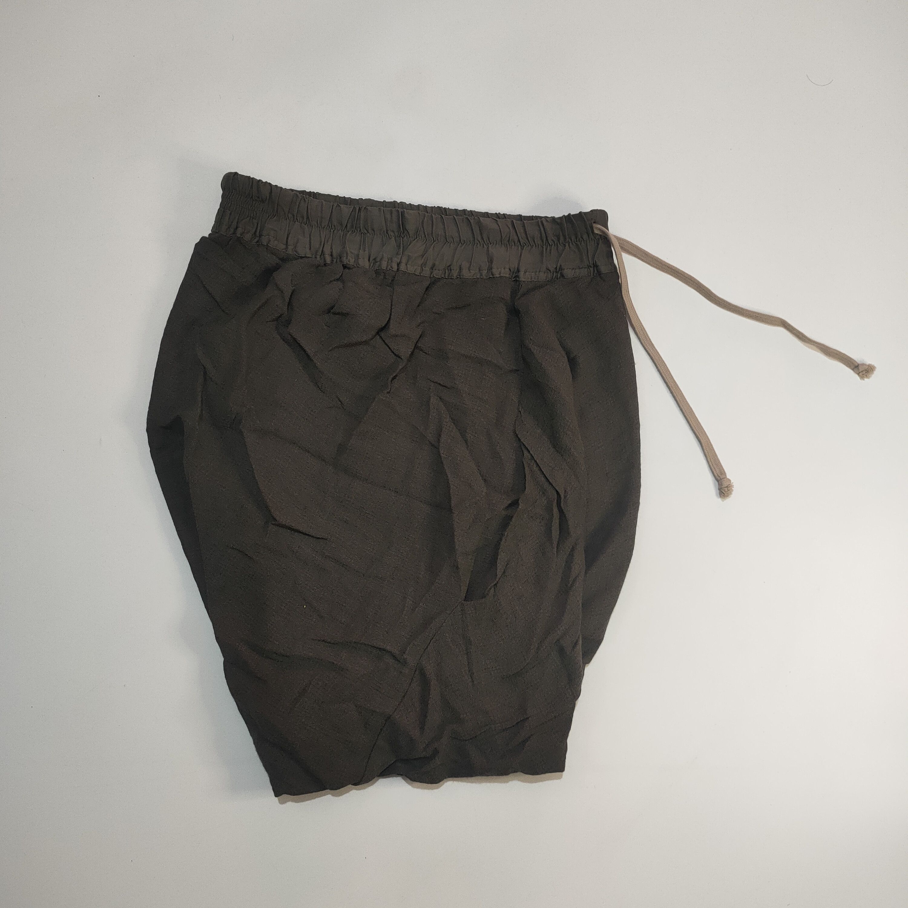 Rick Owens Rick Owens Cyclops S/S16 Drawstring Shorts in Beige Satin Size US 26 / EU 42 - 1 Thumbnail