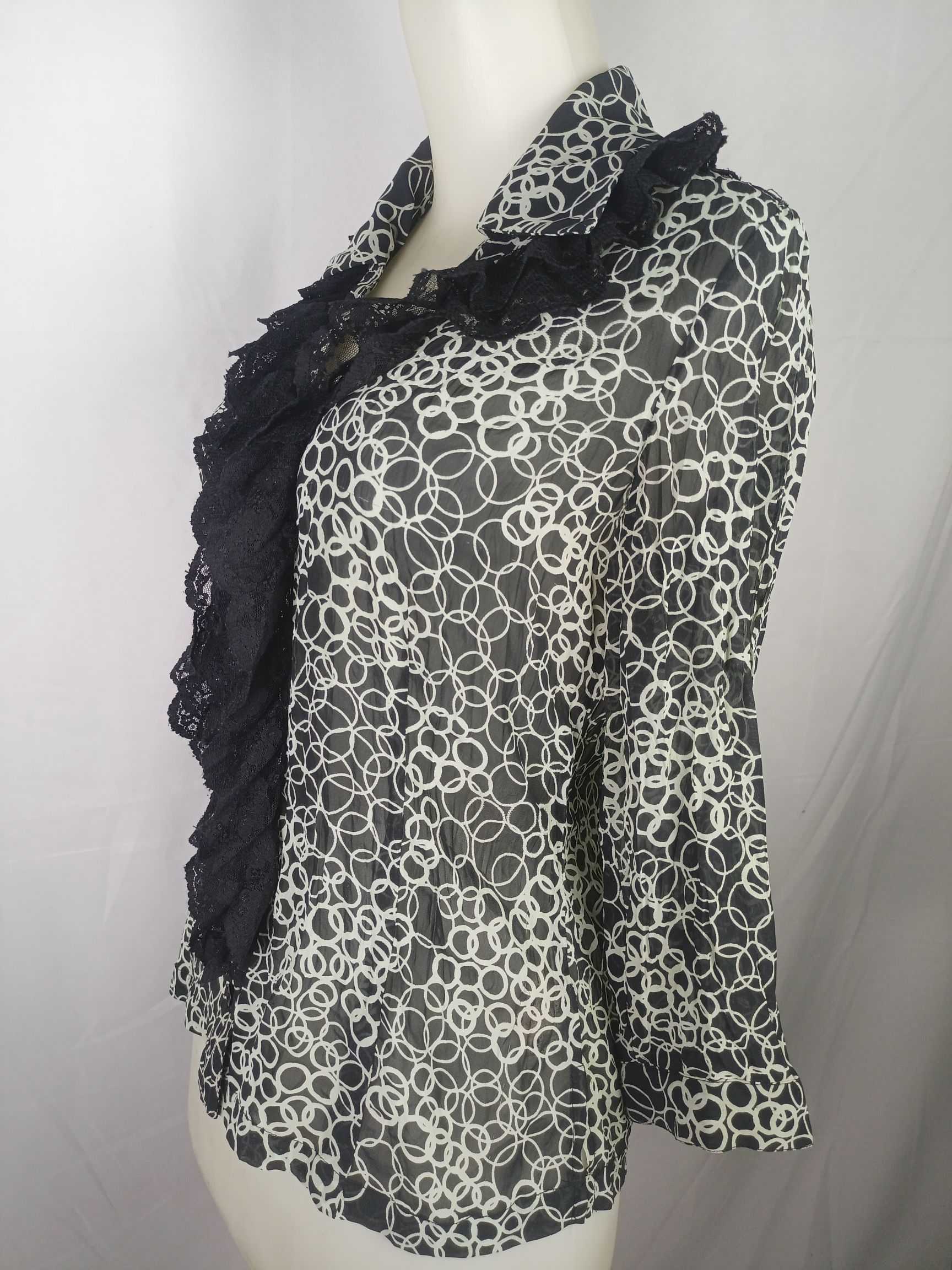 Japanese Brand Daisy Rennes Ruffle V-Neck Top Blouse Womens Long Sleeve Size M / US 6-8 / IT 42-44 - 15 Thumbnail