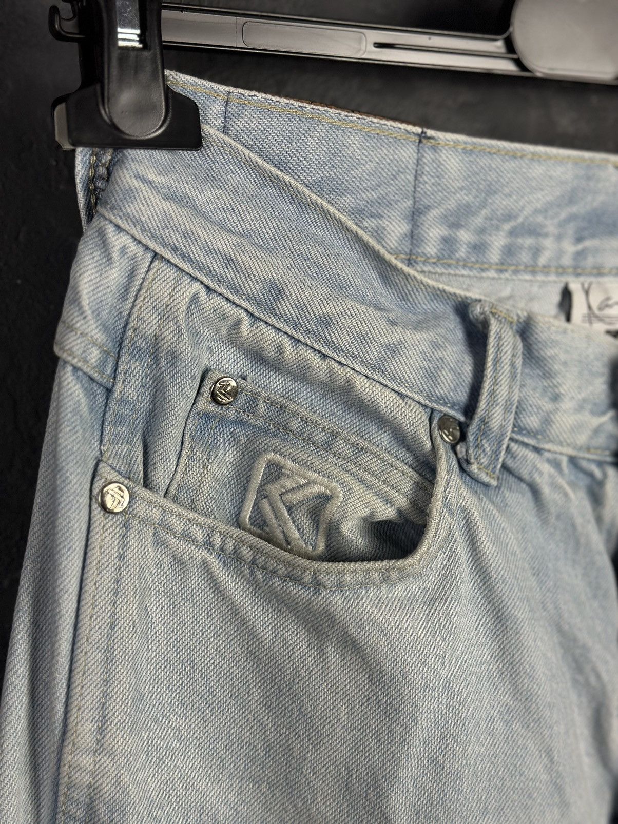 Karl Kani × Vintage Karl Kani Jeans Dark Wash Denim Cargo Pants Size US 31 - 4 Thumbnail