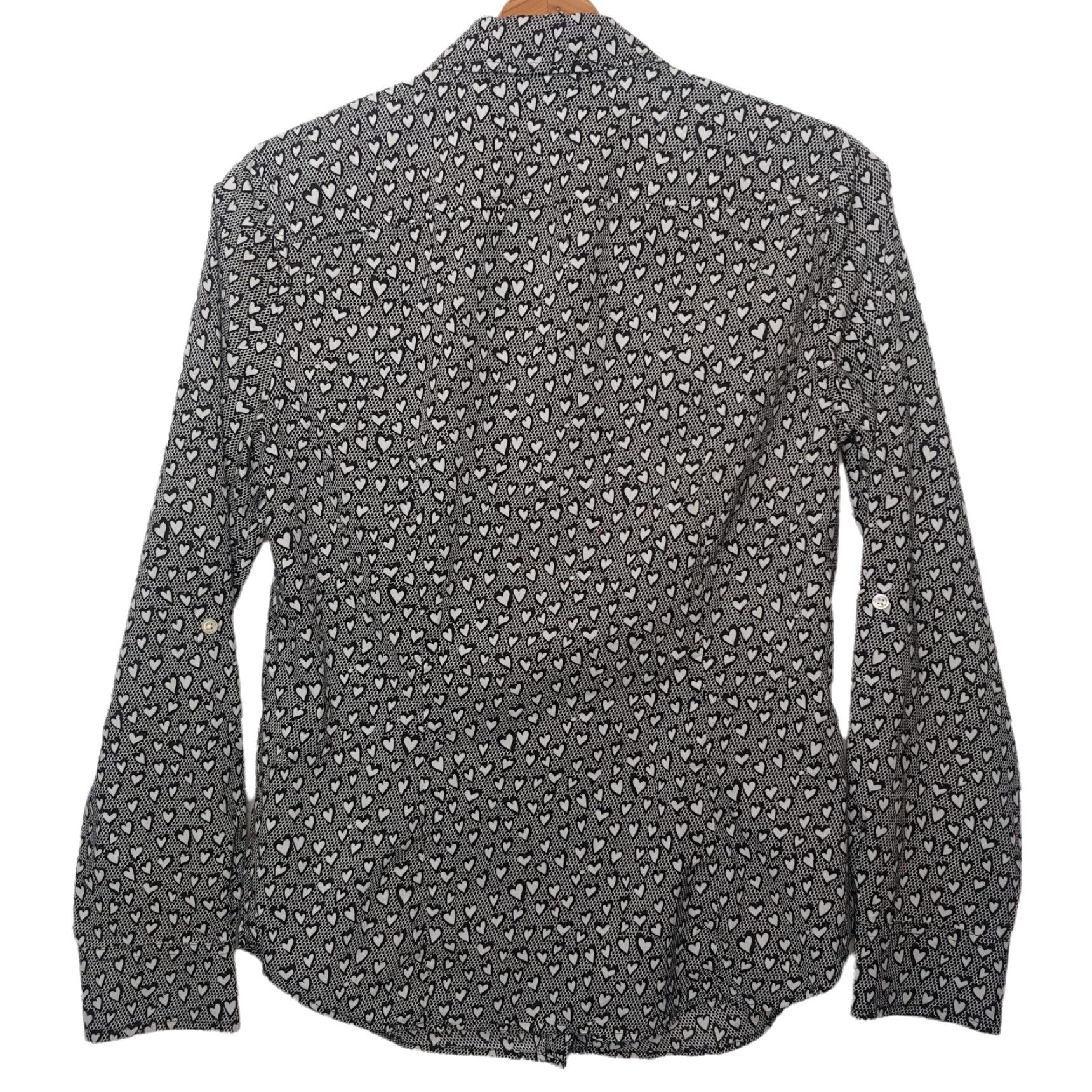 Talbots Talbots Women's Blouse Size 6 Long Sleeve Heart Pattern Black White Cotton Fall Spring Winter Size M / US 6-8 / IT 42-44 - 4 Thumbnail