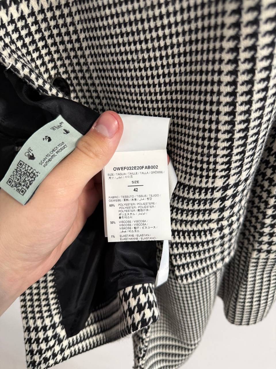 Off-White Off White Prince of Wales Herringbone Tomboy BlazerJacket Size M / US 6-8 / IT 42-44 - 9 Thumbnail