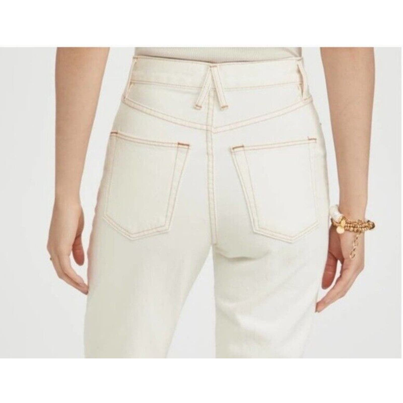 image of Slvrlake Beatnik Ankle Jeans Ivory Size 26 $279 in White, Women's