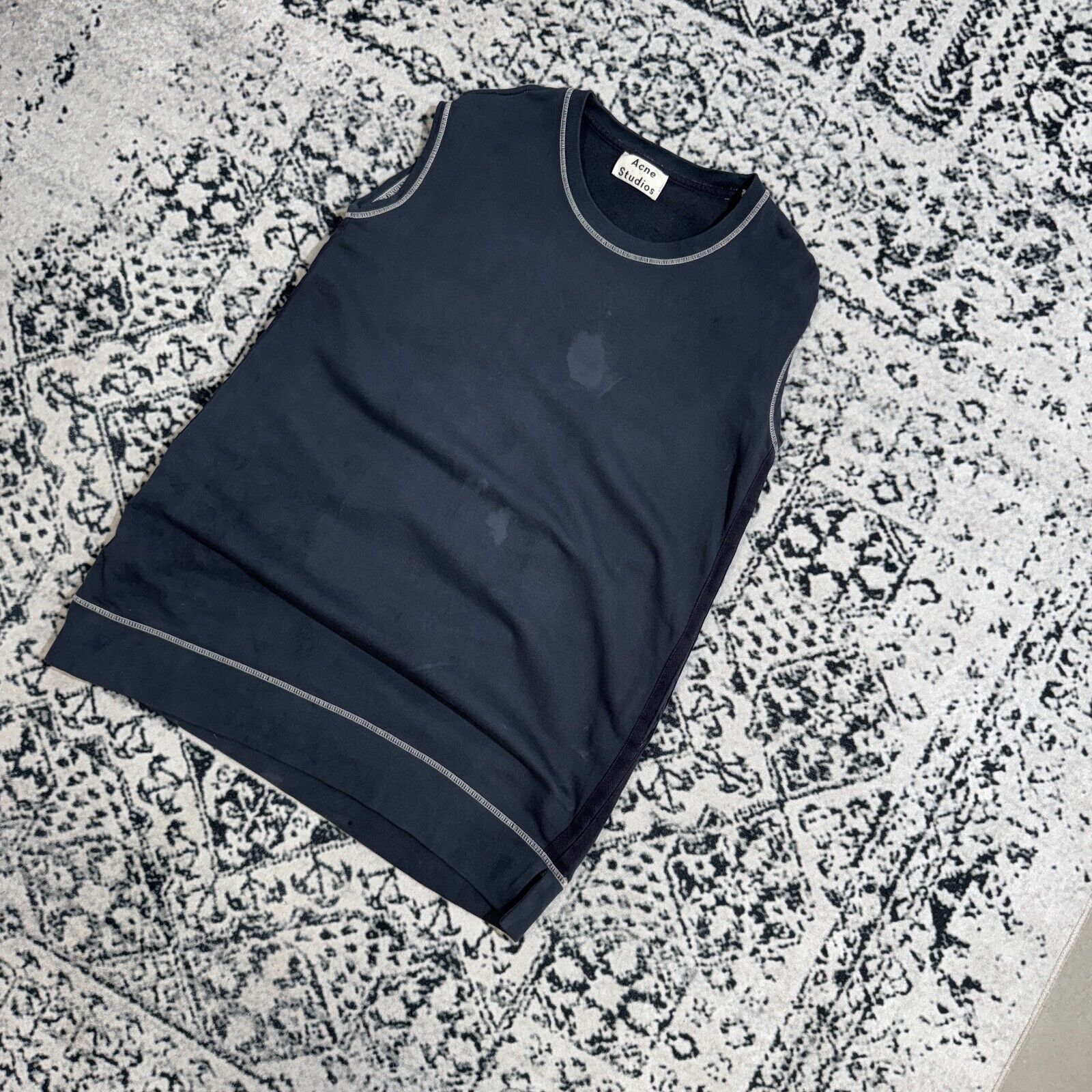 Vintage Acne Navy Blue Cotton Vest Sweatshirt Size L Y2k Runway Size US L / EU 52-54 / 3 - 2 Thumbnail