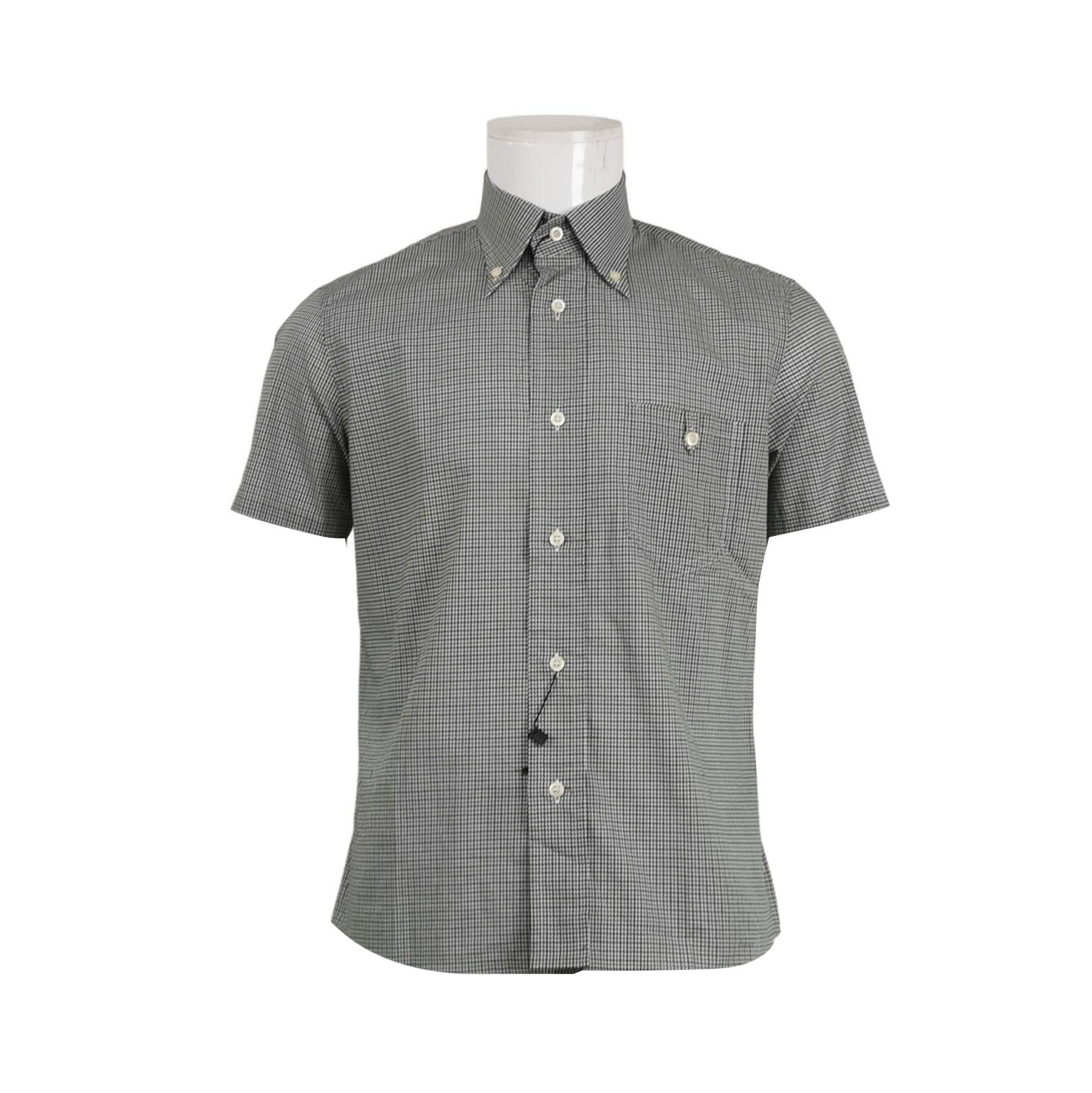 Prada Prada Short-Sleeve Houndstooth Cotton Shirt 0089 Size M / US 6-8 / IT 42-44 - 1 Thumbnail