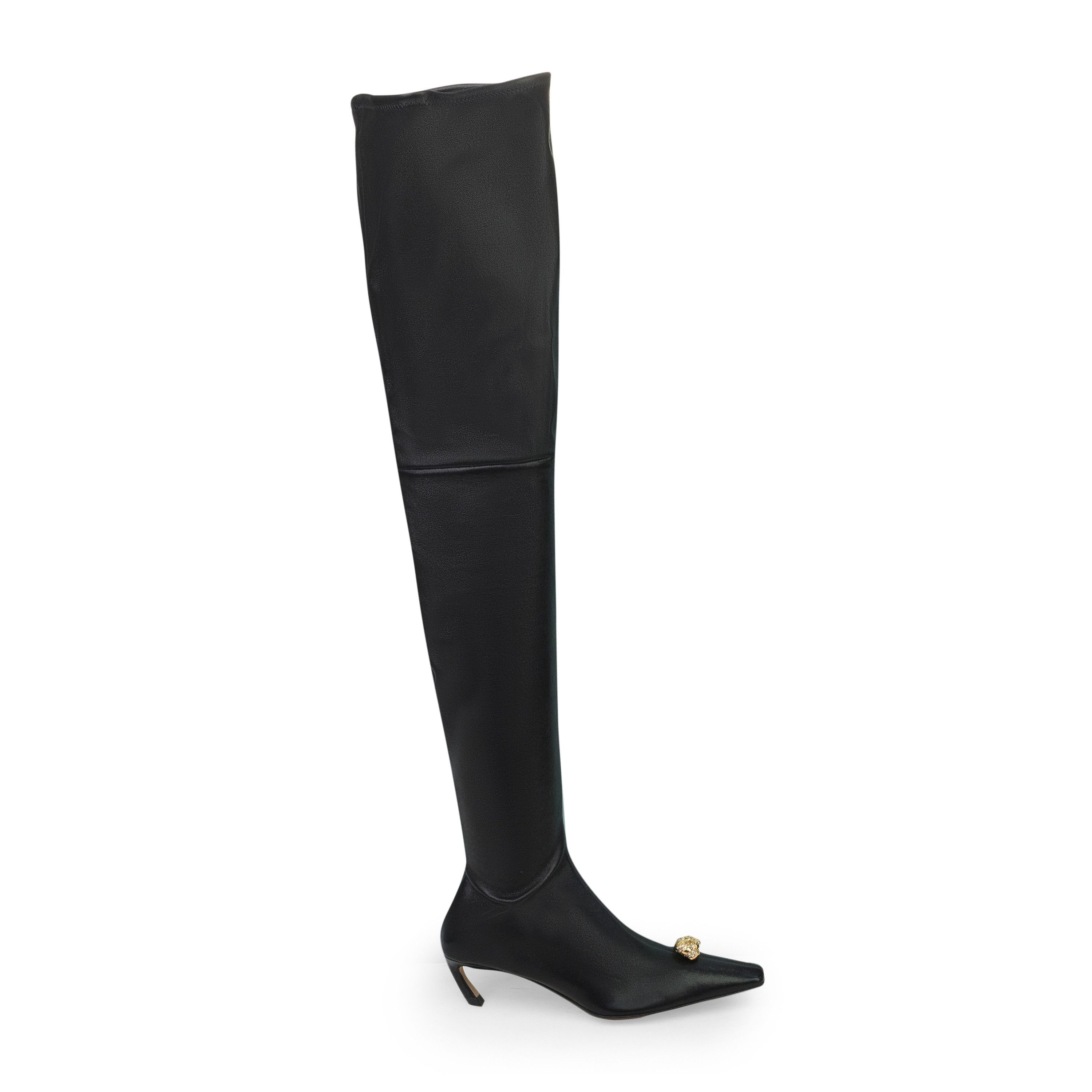 Lanvin BLACK SWING CUISSARDES OVER THE KNEE BOOTS SIZE 37