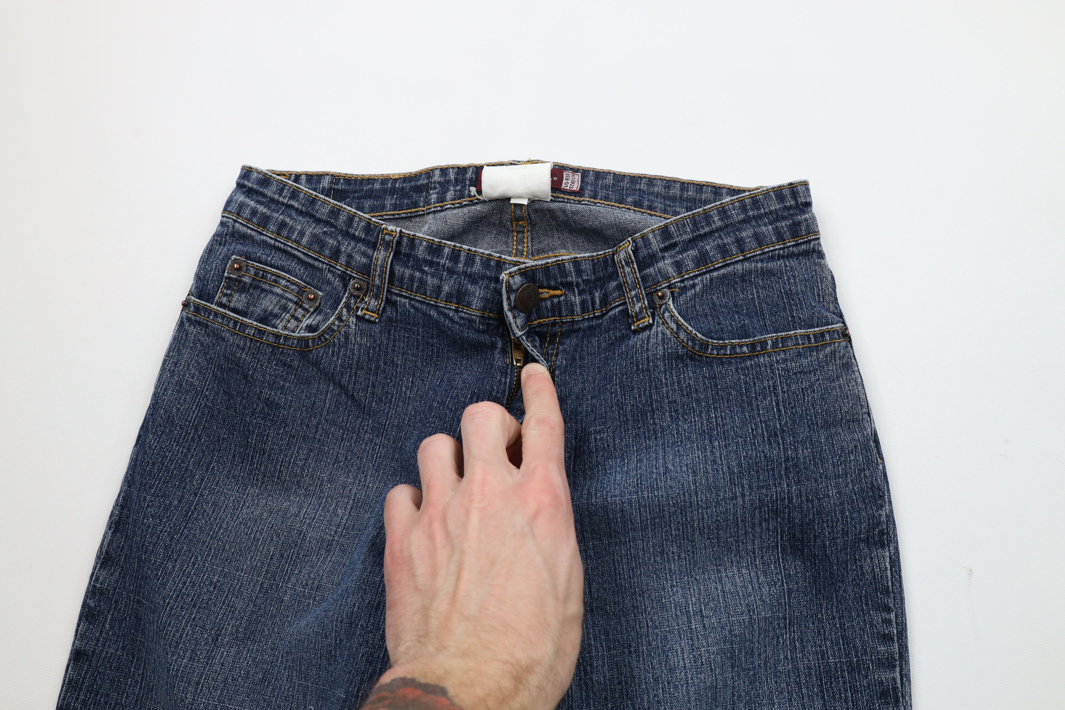 Vintage Vintage 90s Y2K Streetwear Stretch Flared Denim Jeans Blue Size 30" / US 8 / IT 44 - 6 Thumbnail