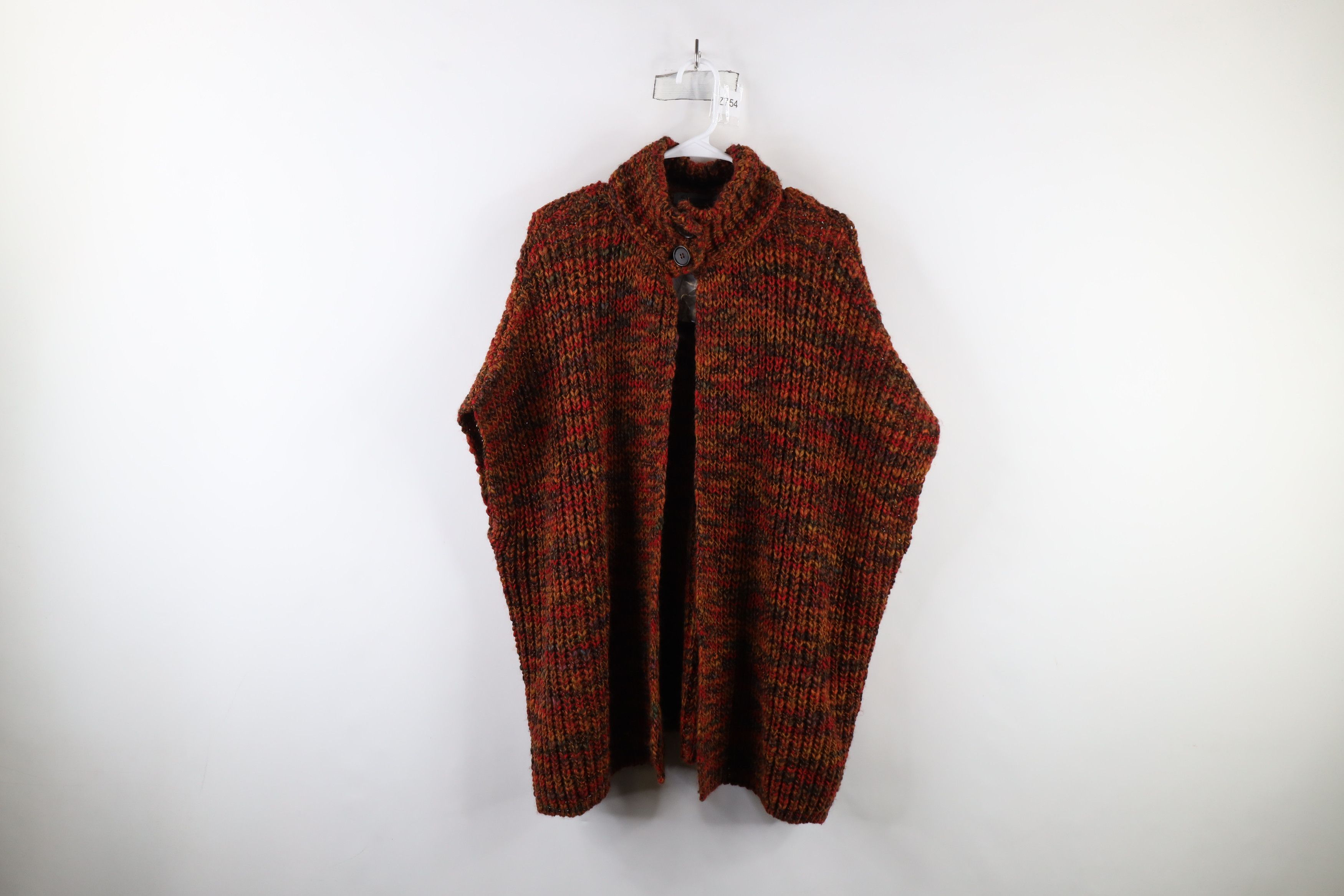 Vintage Deadstock Vintage Y2K Streetwear Knit Cape Cardigan Sweater Size ONE SIZE - 1 Thumbnail