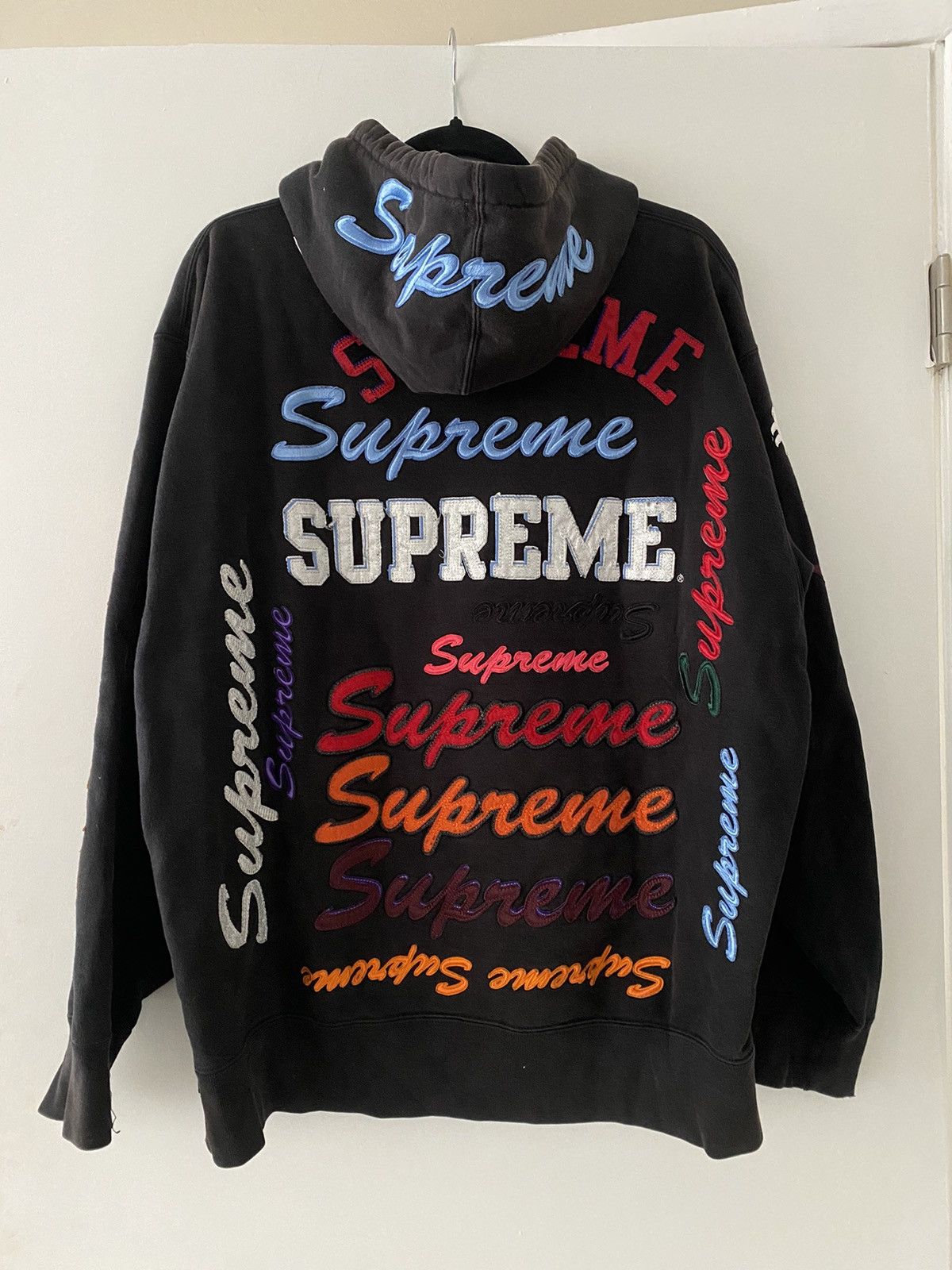 image of Supreme Multi Logo Hoodie in Black, Men's (Size Large)