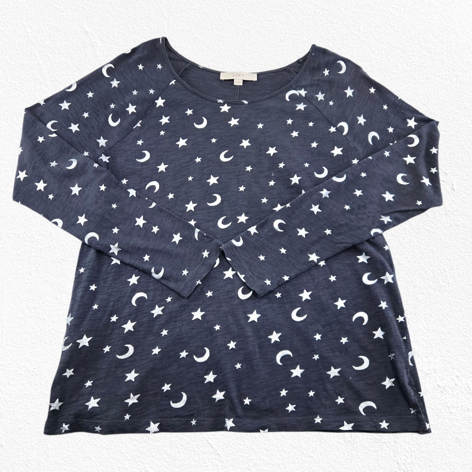 Loft Navy Moon & Stars Long Sleeve Tee Size Medium Size M / US 6-8 / IT 42-44 - 2 Thumbnail