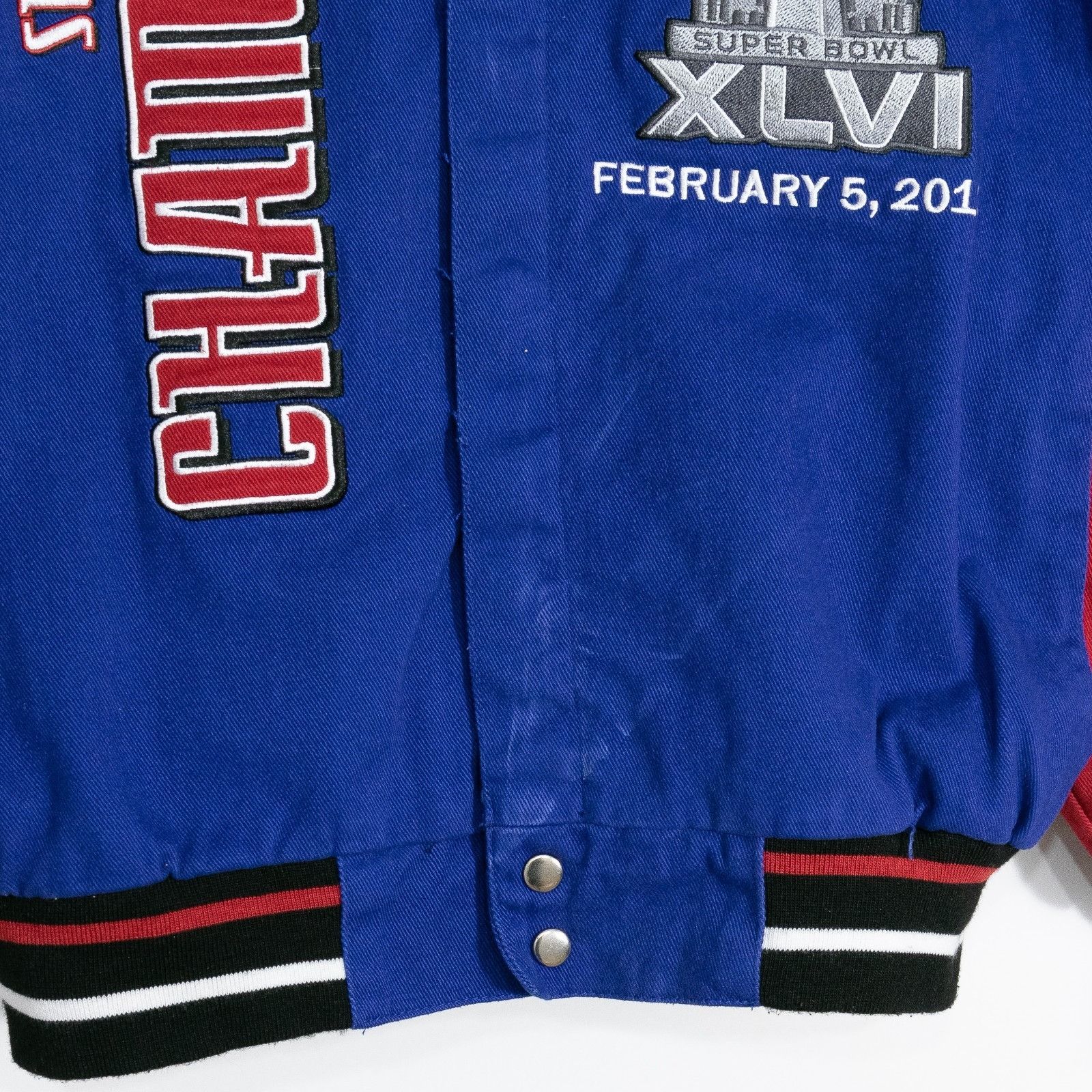 NFL New York Giants Bomber Jacket Mens Medium - Super Bowl XLVI Size US M / EU 48-50 / 2 - 3 Thumbnail