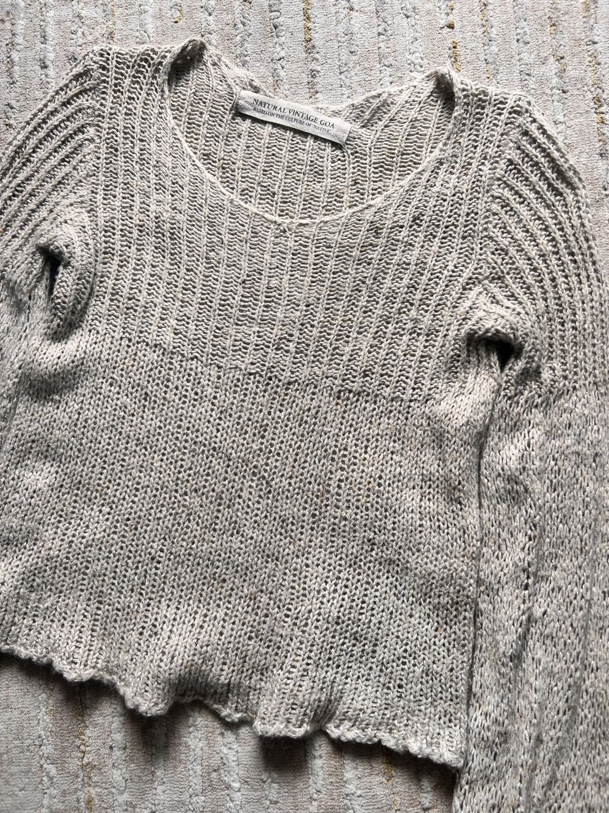 GOAT Crew × Le Grande Bleu (L.G.B.) GOA Wide Neck Beige Knitted Sweater Size US S / EU 44-46 / 1 - 3 Thumbnail