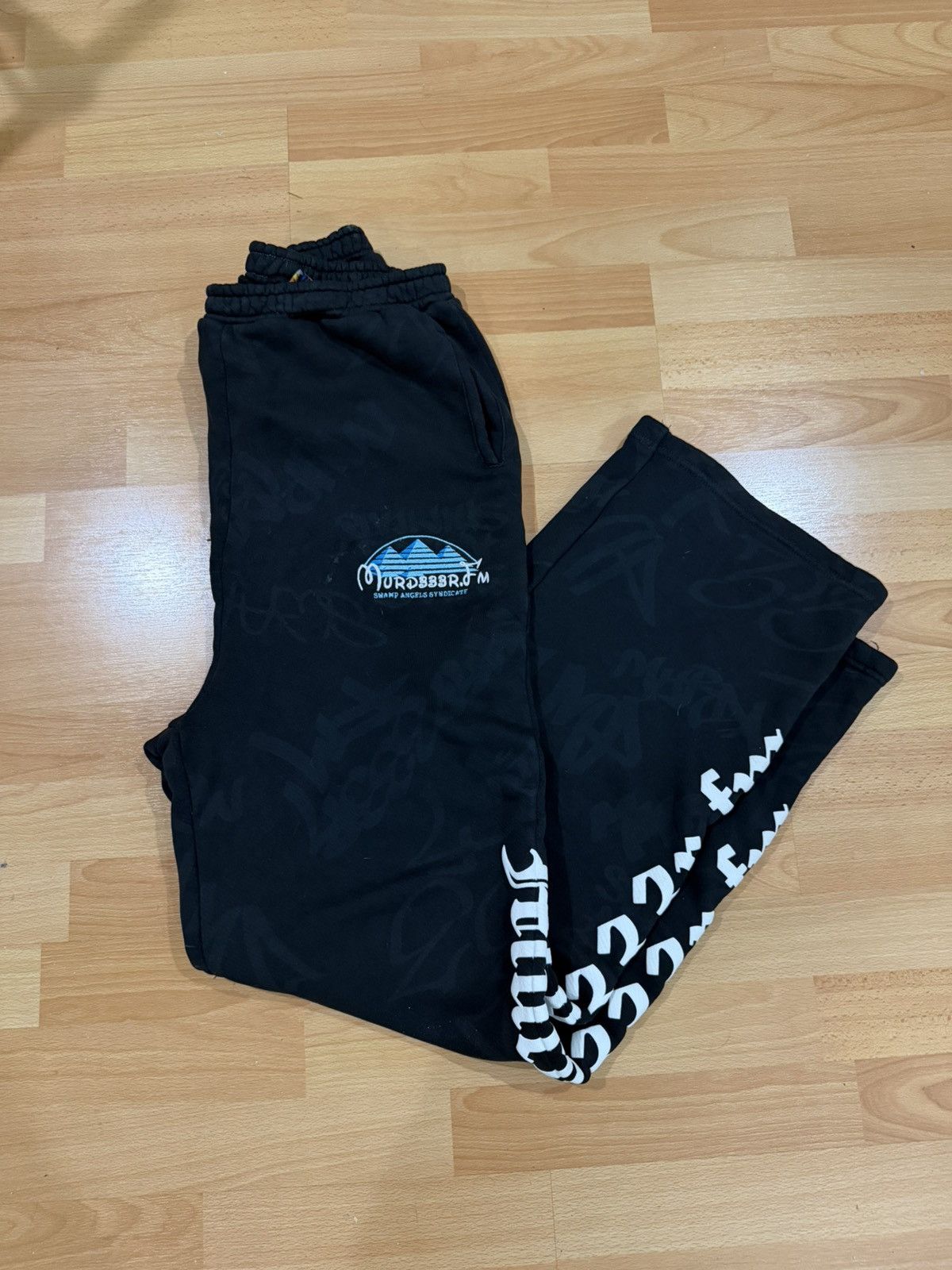 MURD333R.FM ‘Disn333’ Black Sweatpants Size M