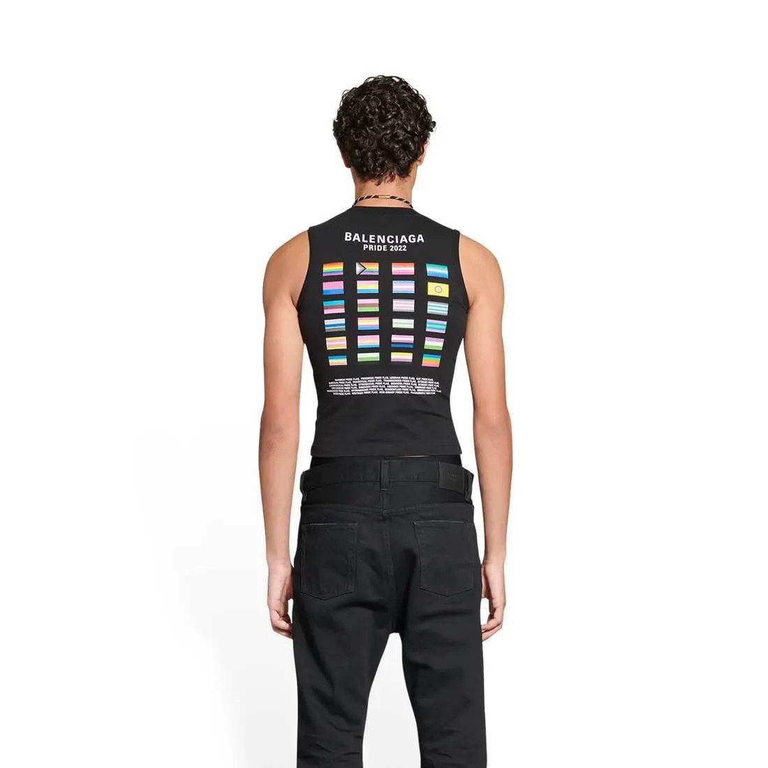 Balenciaga o1w1db10425 Pride 22 Fitted Tank Top in Black Size US XS / EU 42 / 0 - 4 Thumbnail