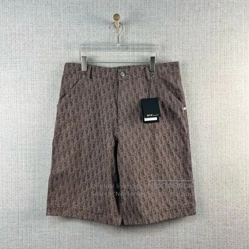 Dior Dior Coffee Brown Logo Men's Shorts . Size US 33 - 1 Thumbnail
