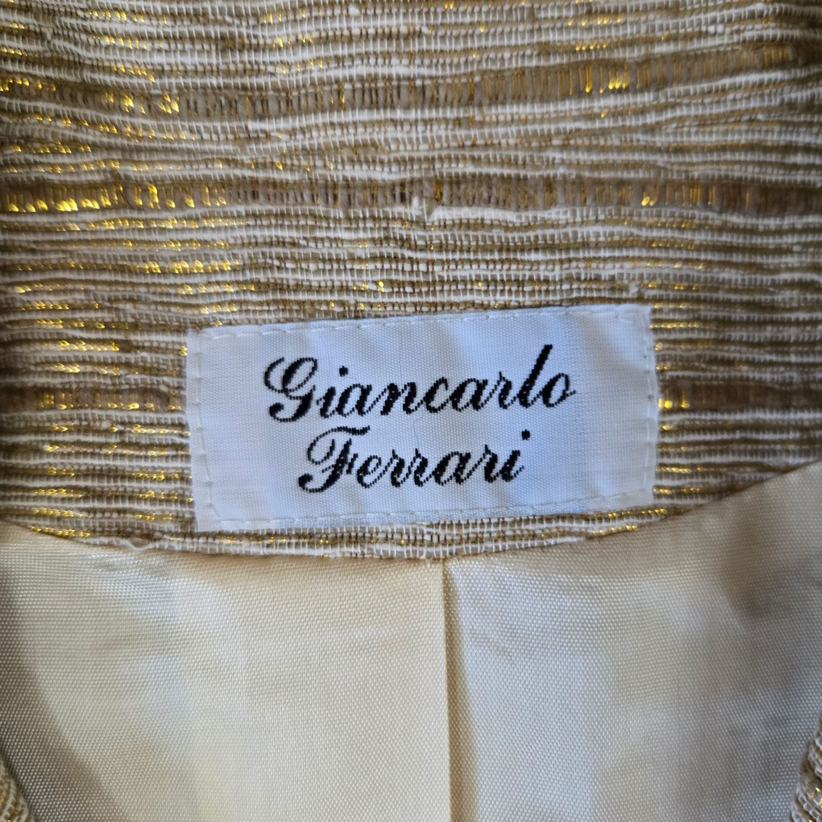 Vintage Vintage Gold Metallic Silk Blazer Made in USA Size Medium Size M / US 6-8 / IT 42-44 - 6 Thumbnail