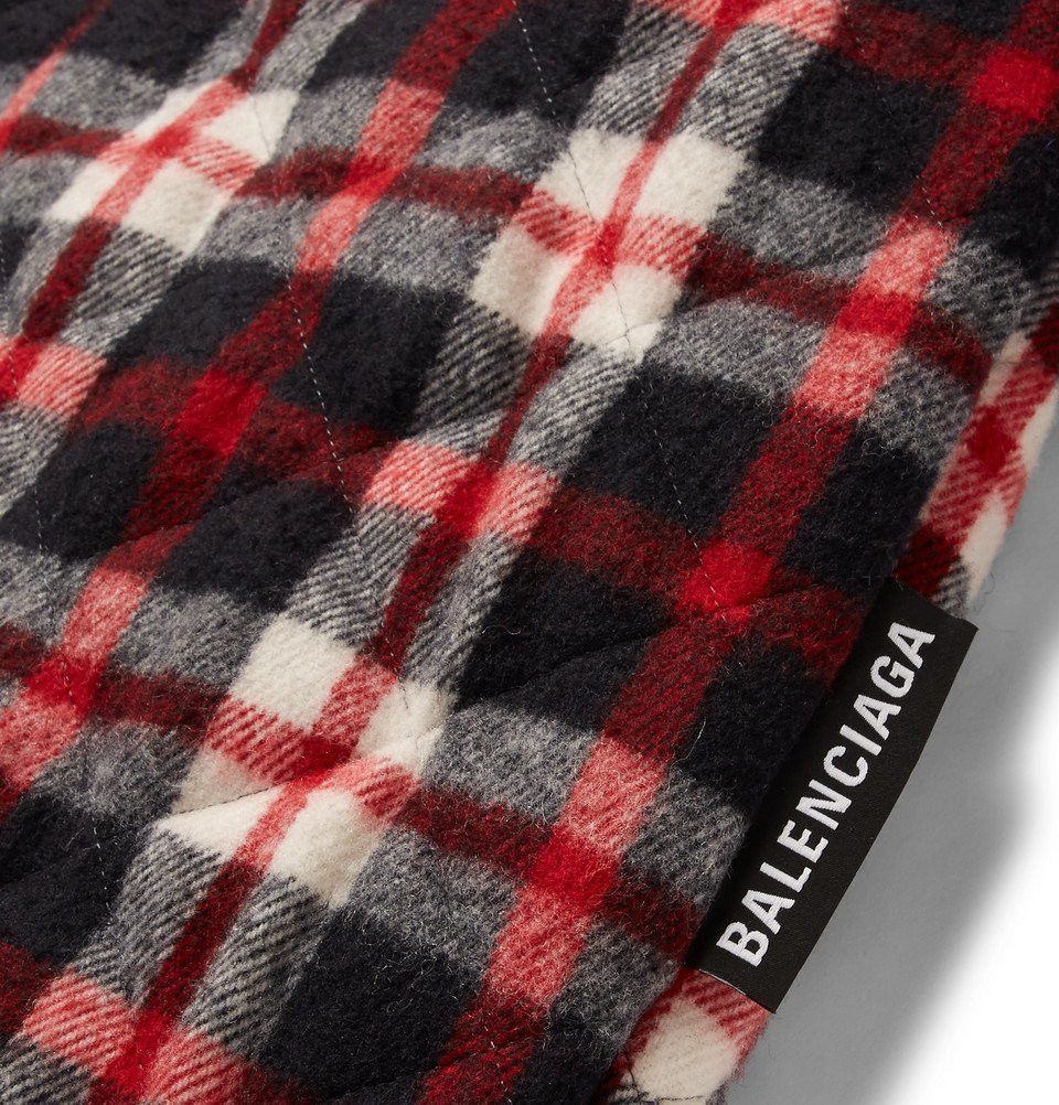 Balenciaga Balenciaga Oversized Quilted Checked Cotton-Flannel Coat Red Size US M / EU 48-50 / 2 - 6 Thumbnail