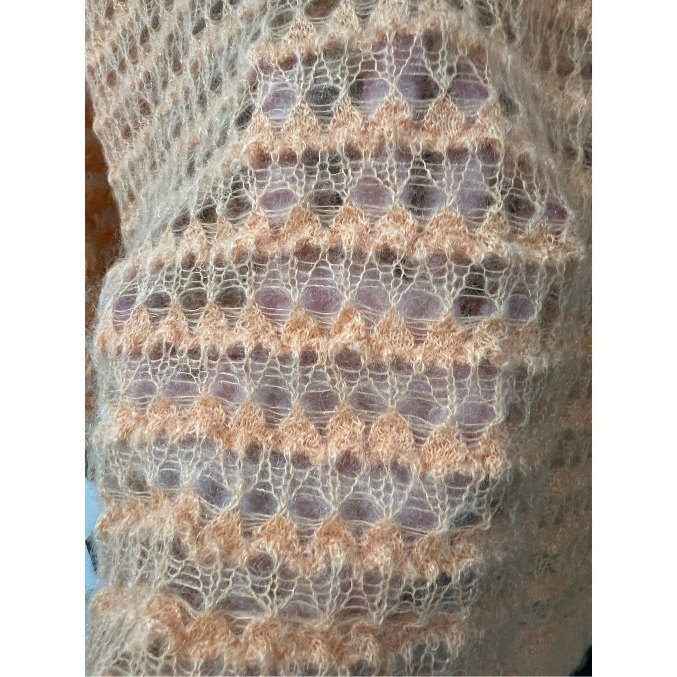 Anthropologie Anthropologie Orange sheer Open-Stitch Pullover Sweater oversized sz XS Size XS / US 0-2 / IT 36-38 - 7 Thumbnail