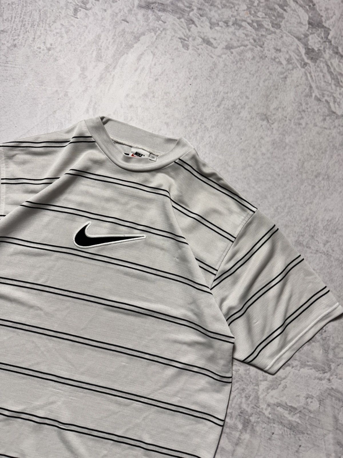 Nike × Vintage 90s Nike Vintage Center Swoosh Oversize Drill T-shirt Y2K Size US M / EU 48-50 / 2 - 2 Thumbnail