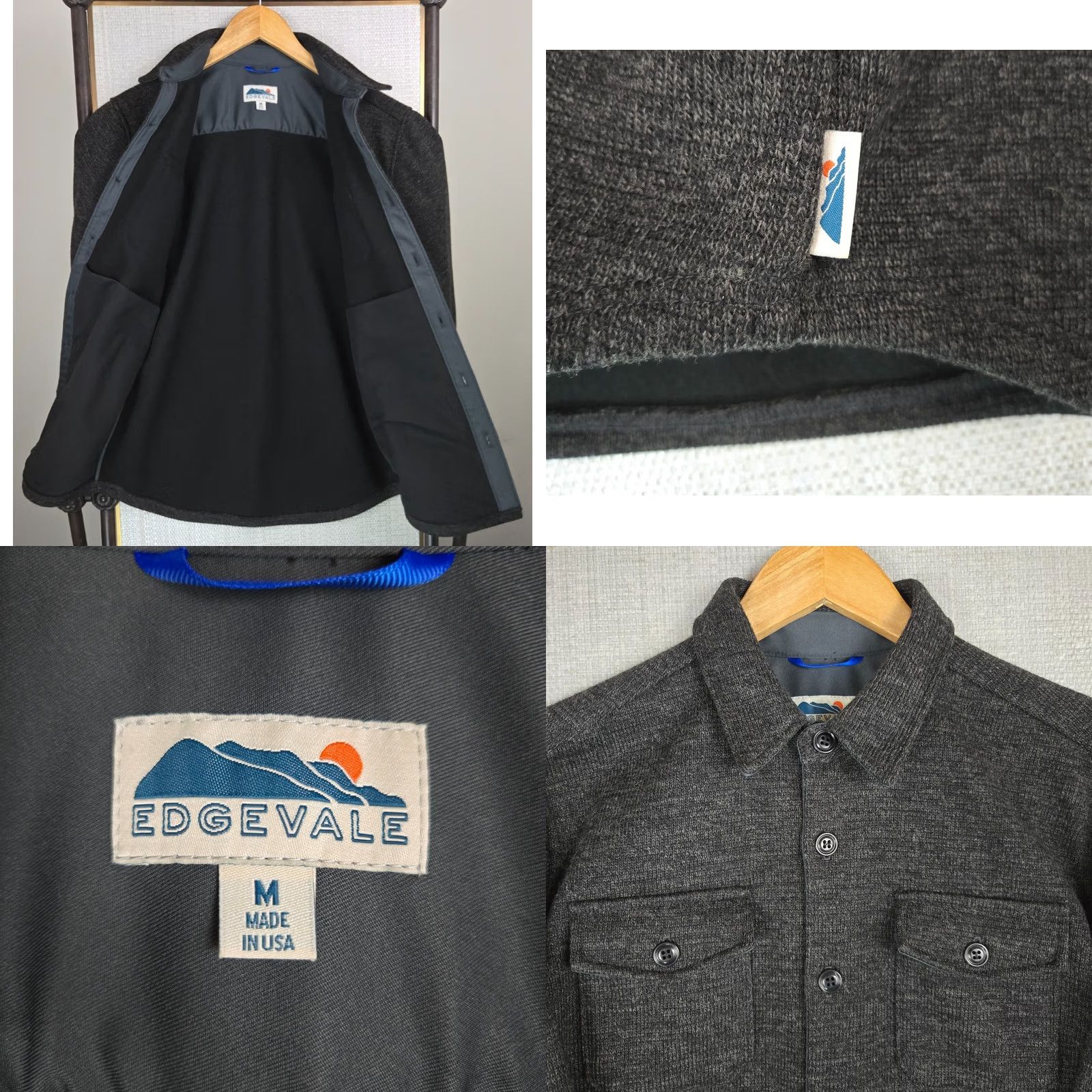 Vintage EDGEVALE Mens Shacket OverShirt Button Front Gray Wool Blend Made in USA Medium Shirt Mens Size US M / EU 48-50 / 2 - 8 Thumbnail