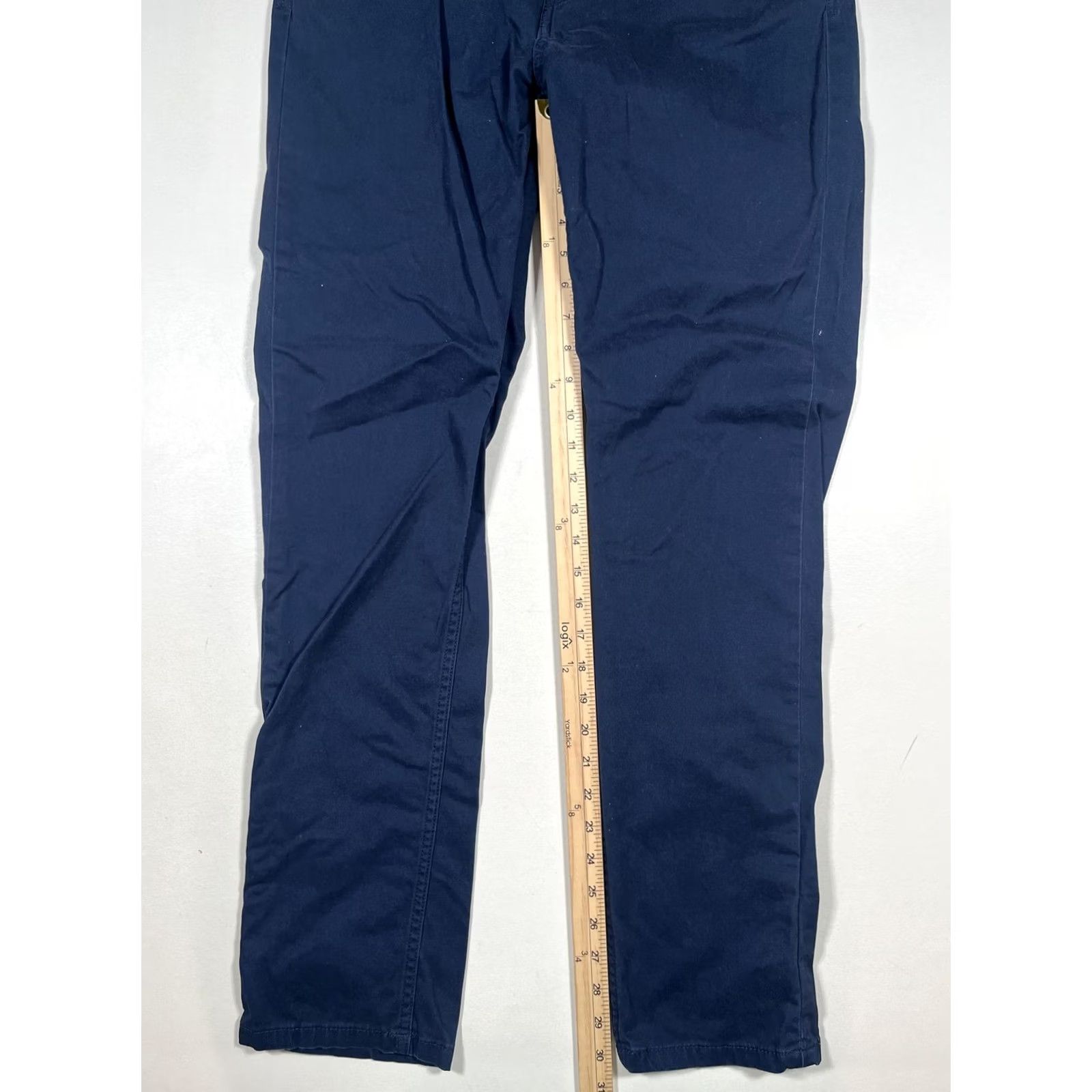 Ben Sherman Ben Sherman Pants Mens 33x32 Blue Stretch Chino 5-Pocket Slim Straight Casual Size US 33 - 4 Thumbnail