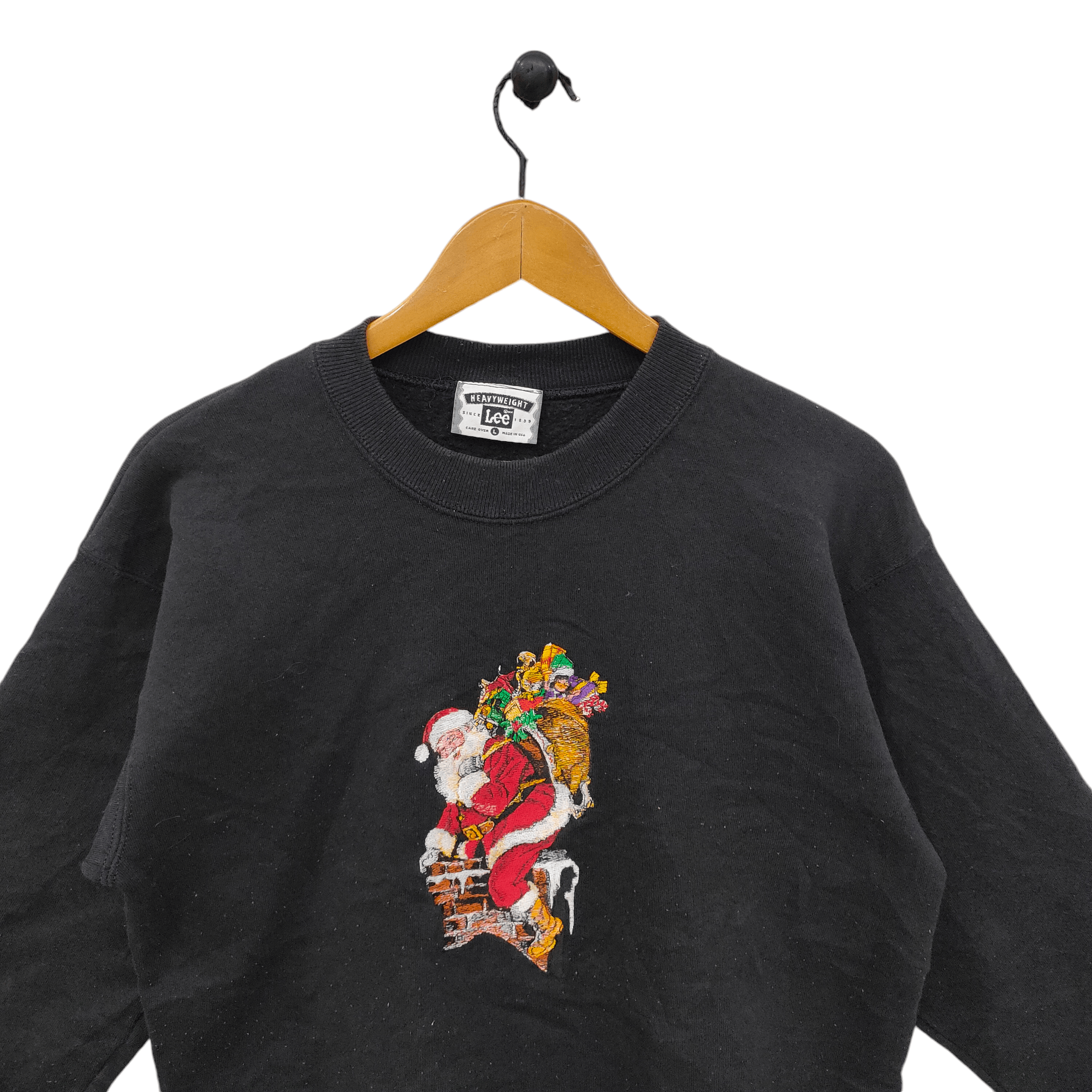 Lee × Vintage 90s Santa Christmas Sweatshirt Embroidery Size US M / EU 48-50 / 2 - 3 Thumbnail