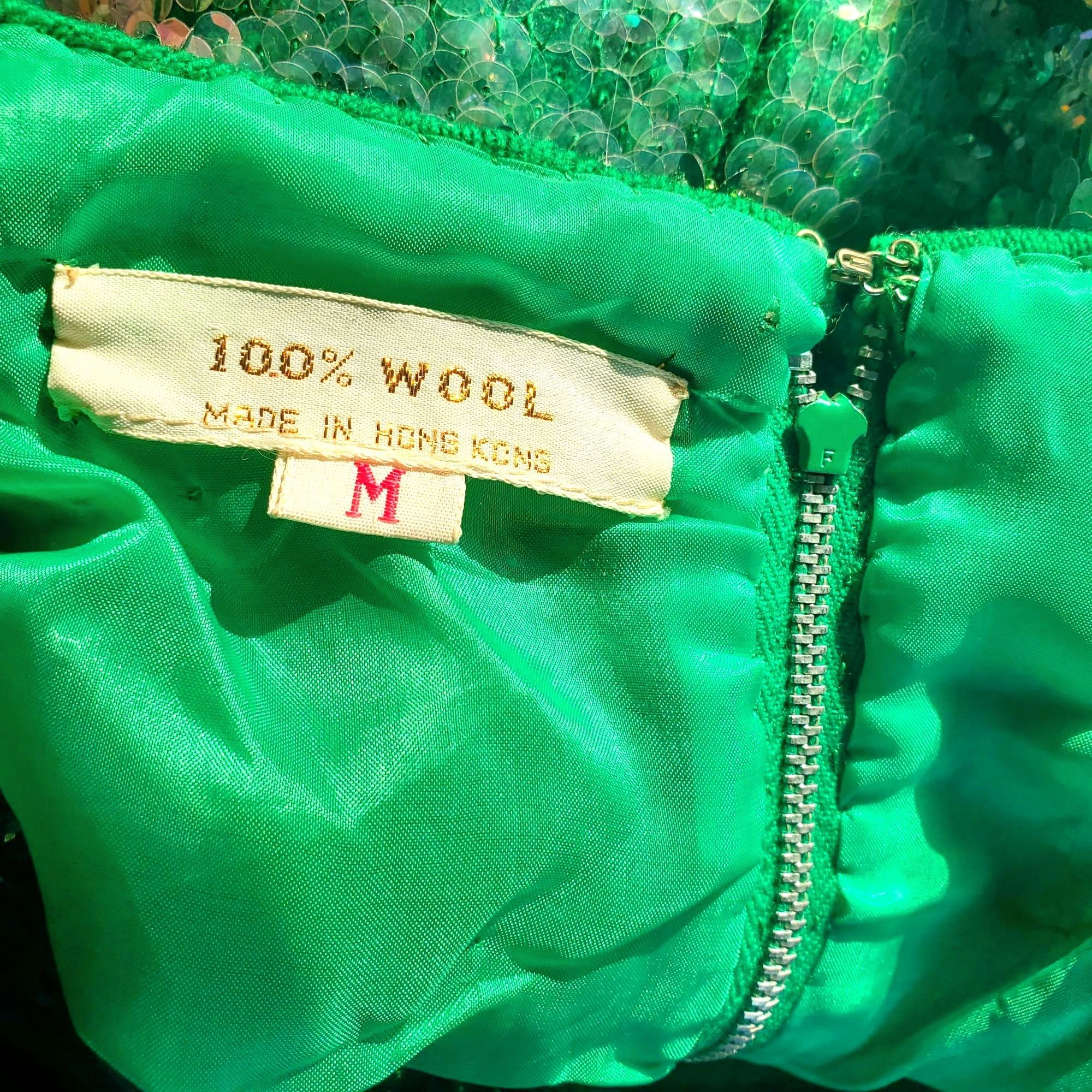 Vintage Vintage Sequin Beaded Green Skirt Set Size L 60s NWOT Cockta Size L / US 10 / IT 46 - 8 Thumbnail